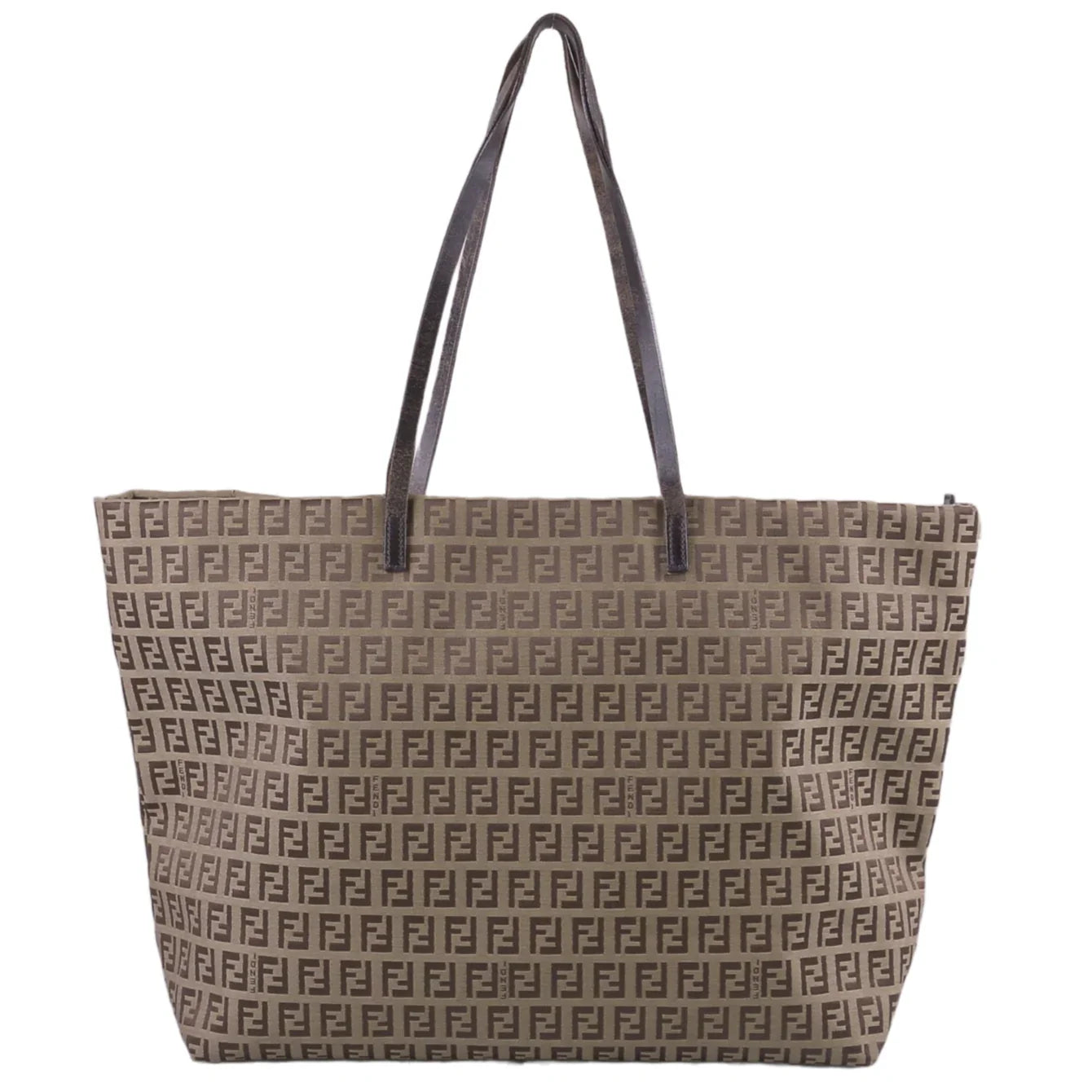 Fendi Canvas Zucca Brown Monogram Tote Bag