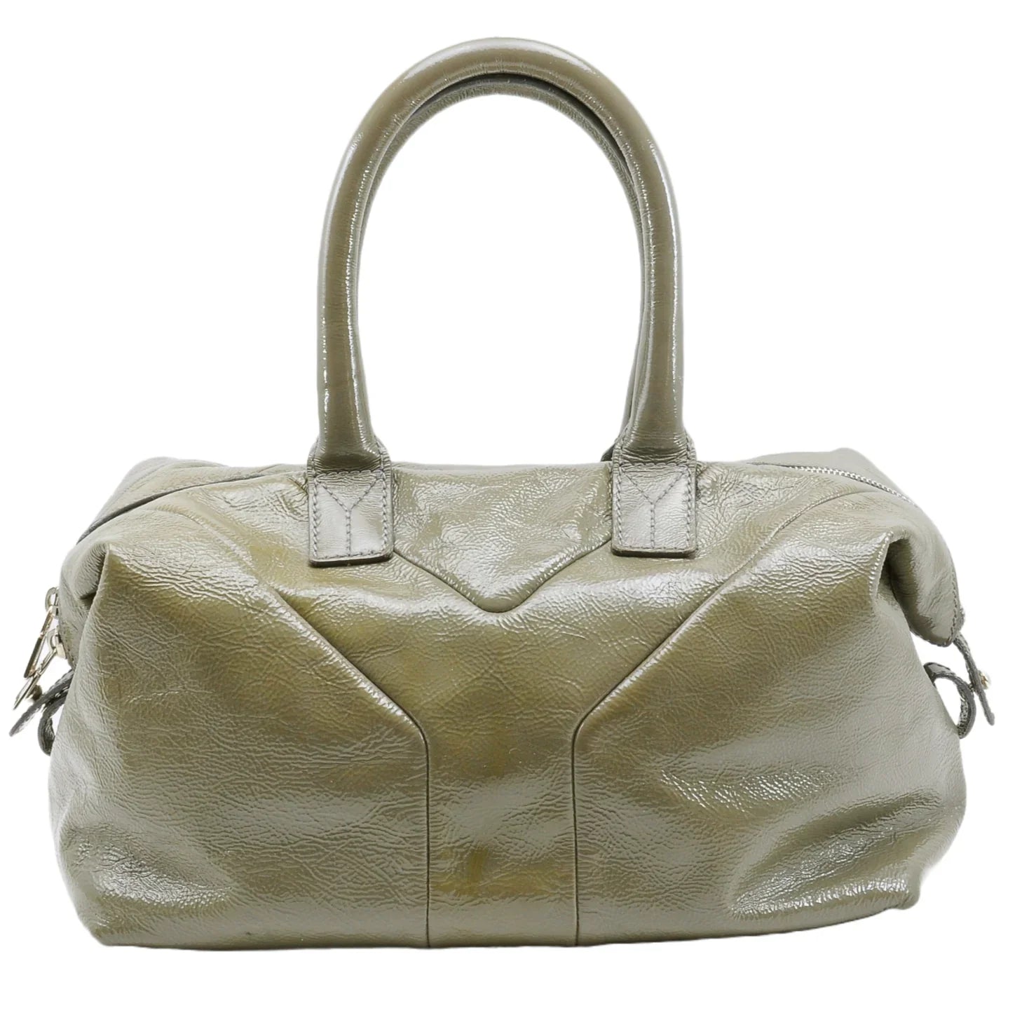 Yves Saint Laurent Easy Patent Leather Boston Bag Olive