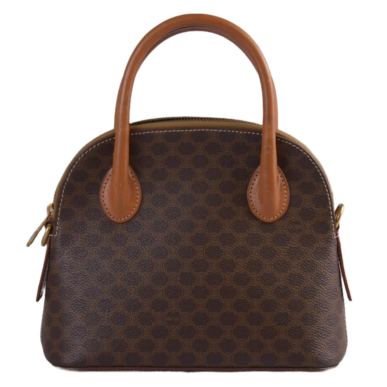 Celine Macadam Monogram Mini Leather Bag Brown