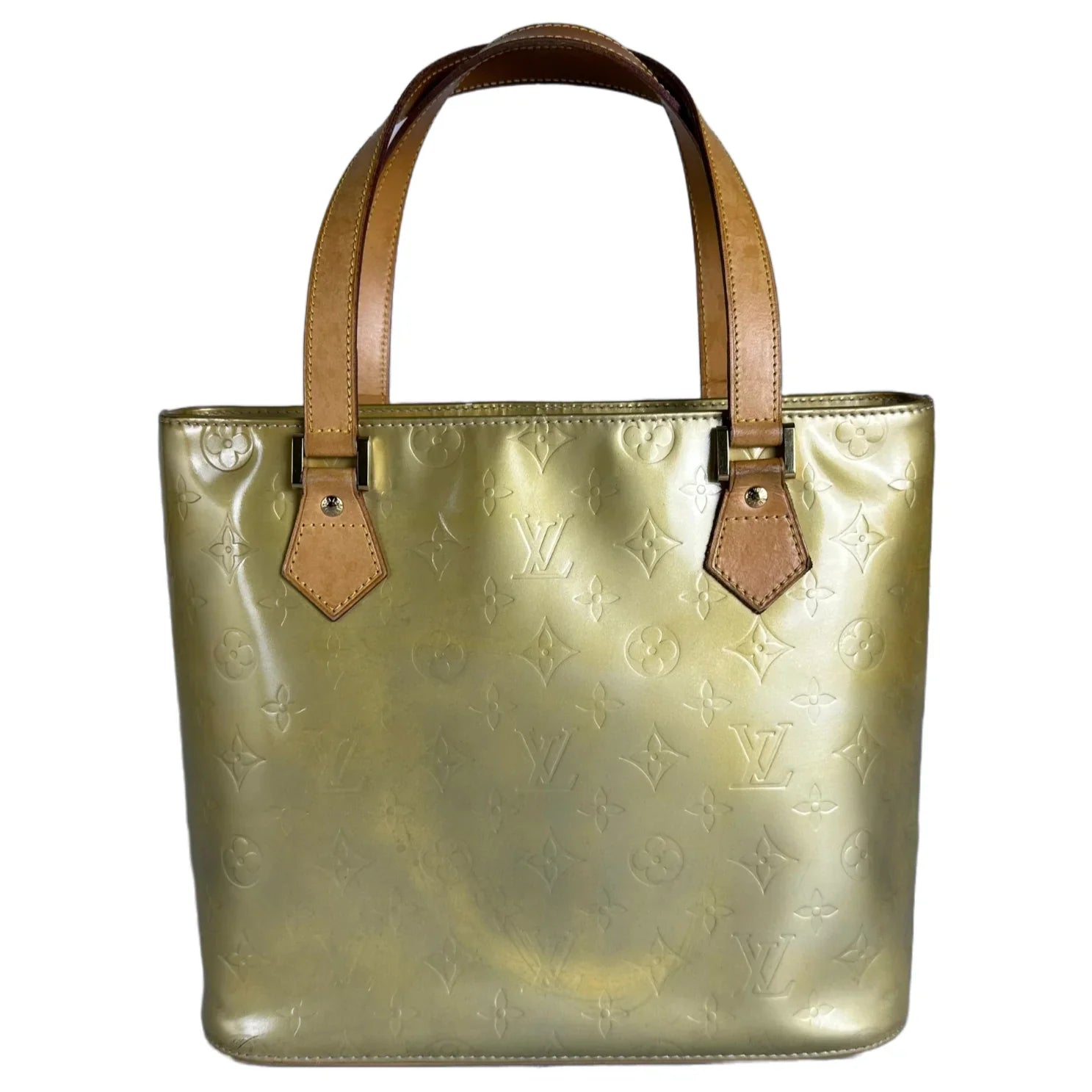 Louis Vuitton Monogram Vernis Houston Tote Bag, Gold and Tan