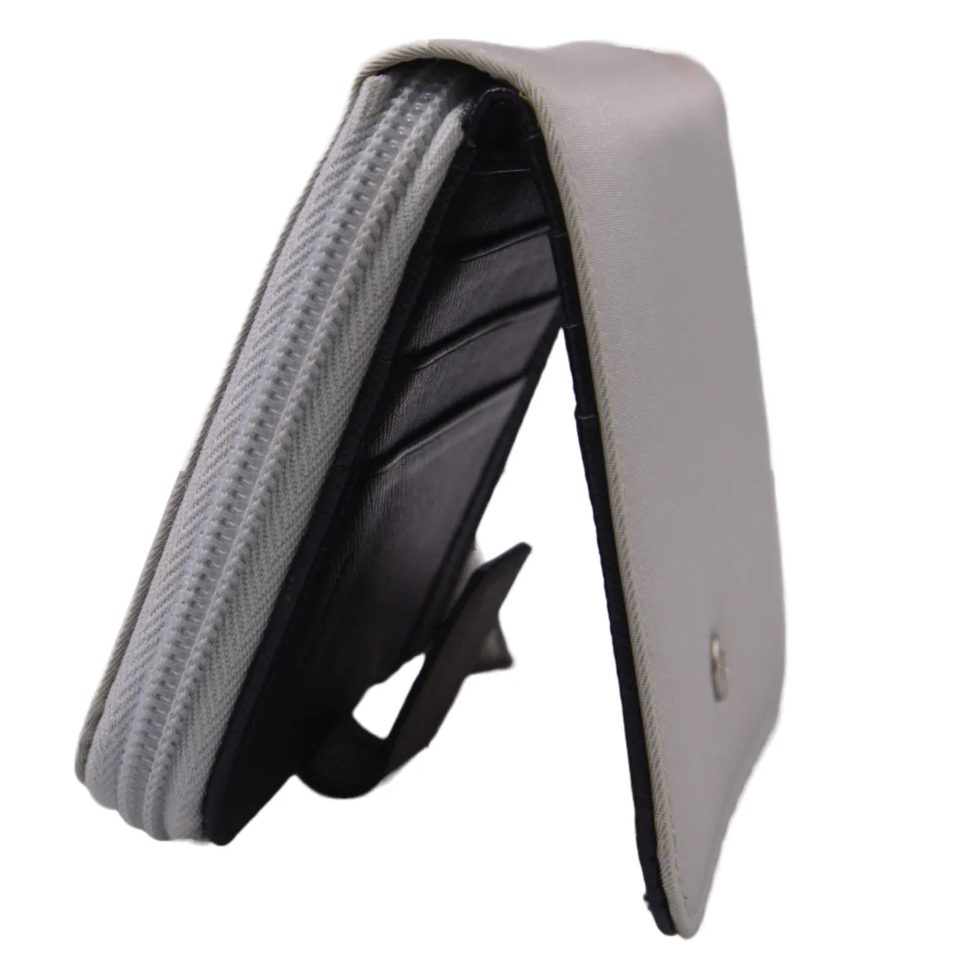 Prada Tessuto Nylon Zip Fold Wallet Grey