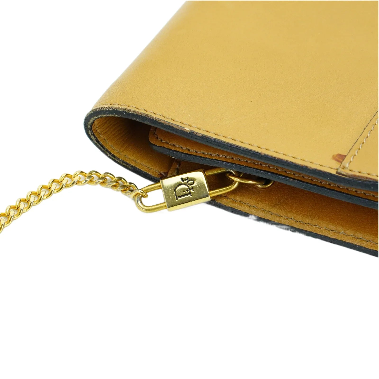 Christian Dior Leather Chain Box Bag Beige