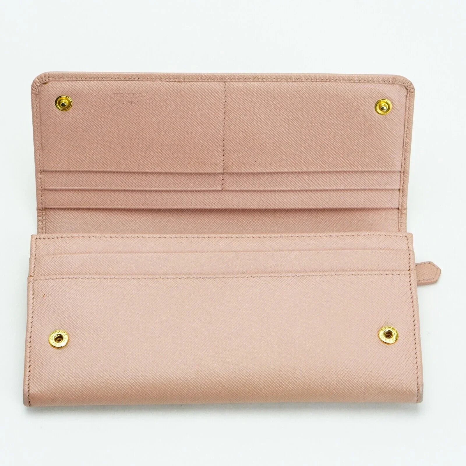 Prada Saffiano Peonia Fiocco Bow Continental Wallet Powder Pink