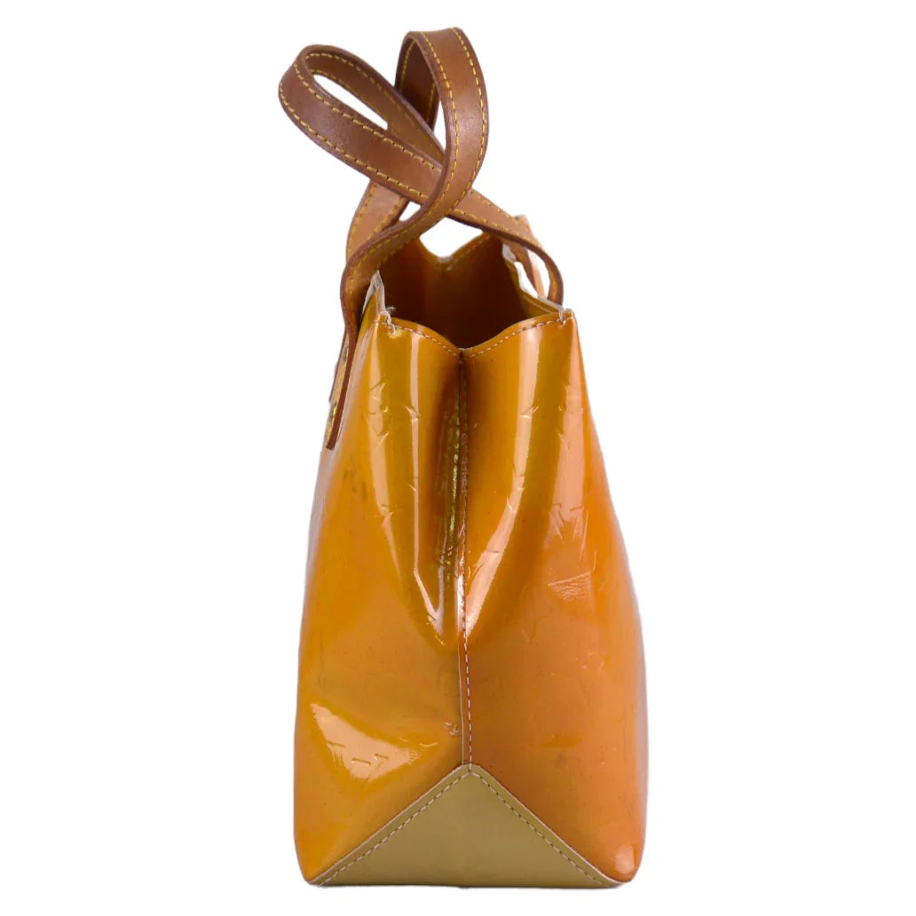 Louis Vuitton Monogram Vernis Reade PM Bag, Tan and Yellow