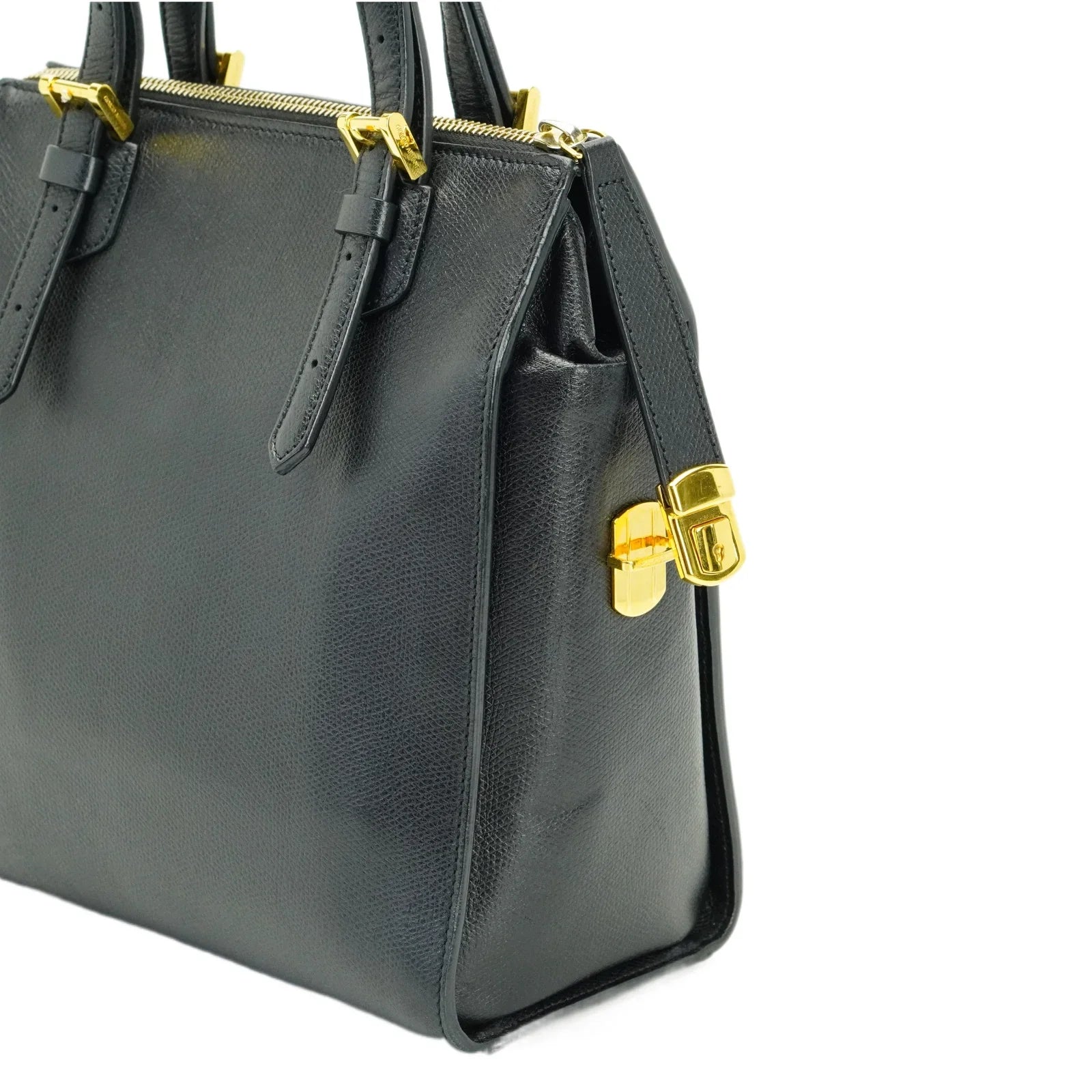 Giorgio Armani Square Leather Bag Black