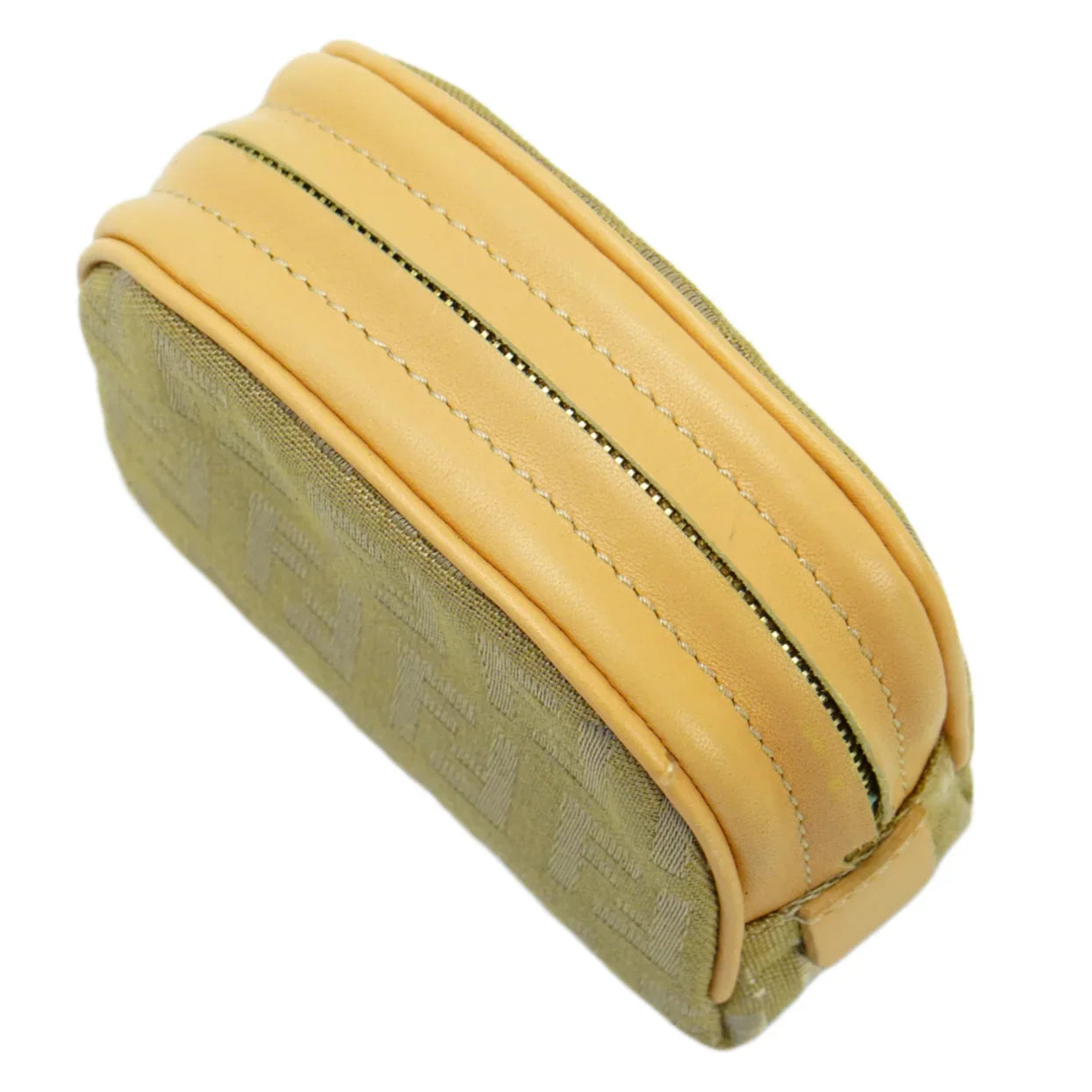 Fendi Zucca Zipped Coin Purse Beige