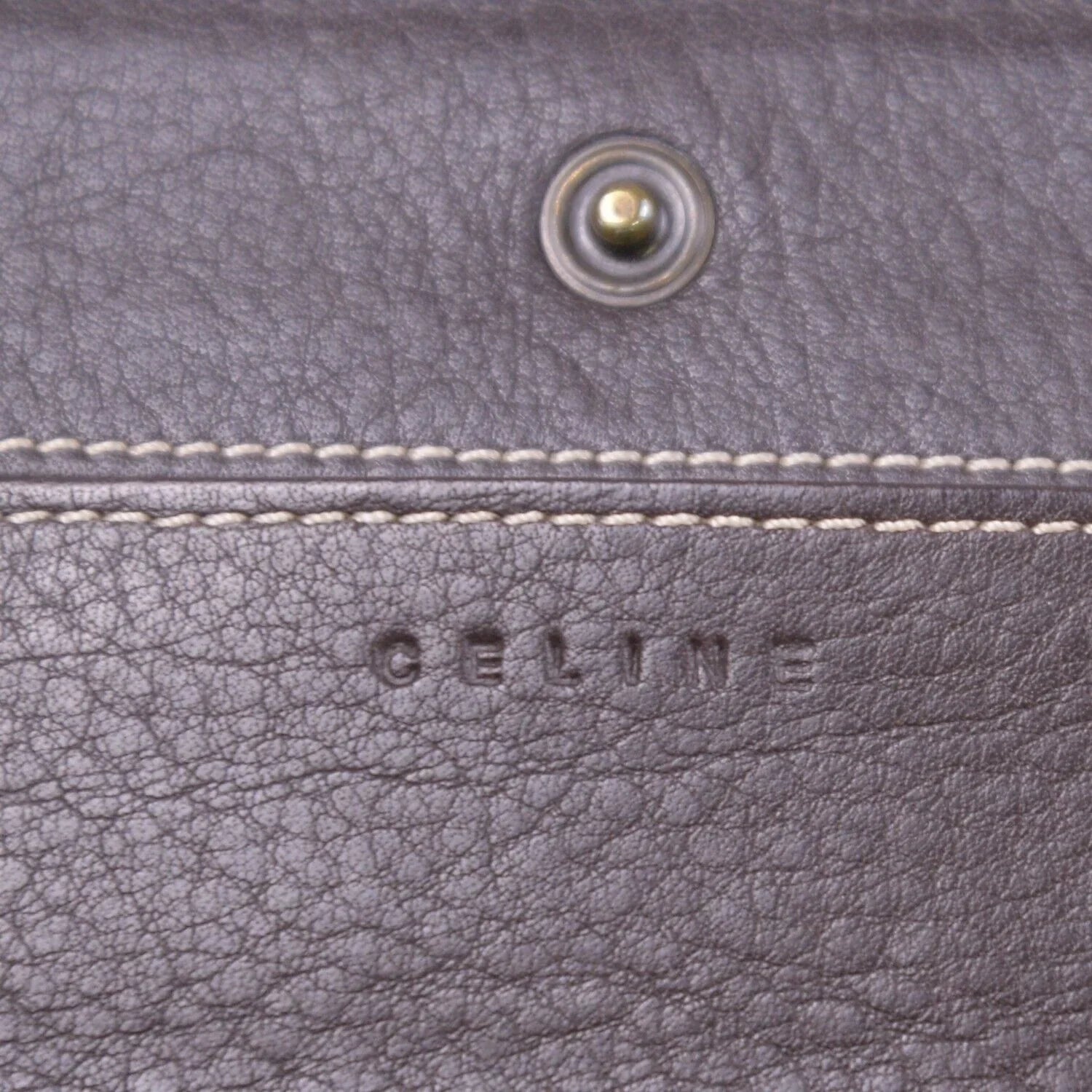 Celine Macadam Monogram Canvas X Leather Long Wallet Brown