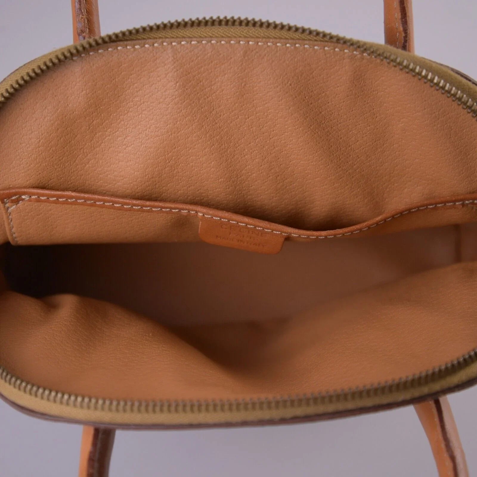 Celine Macadam Monogram Mini Leather Bag Brown