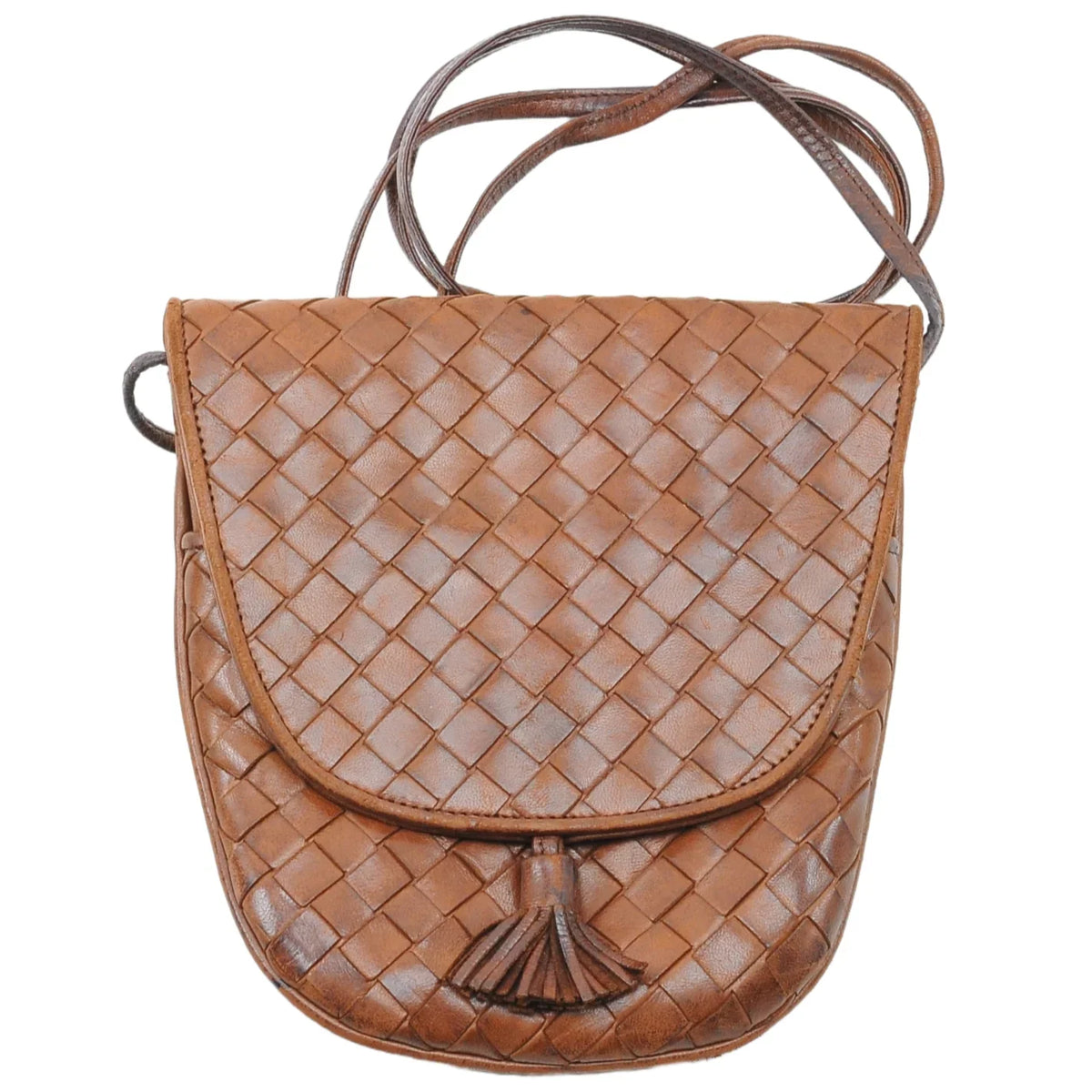 Bottega Veneta Intrecciato Mini Crossbody Bag Brown - Lost Designer