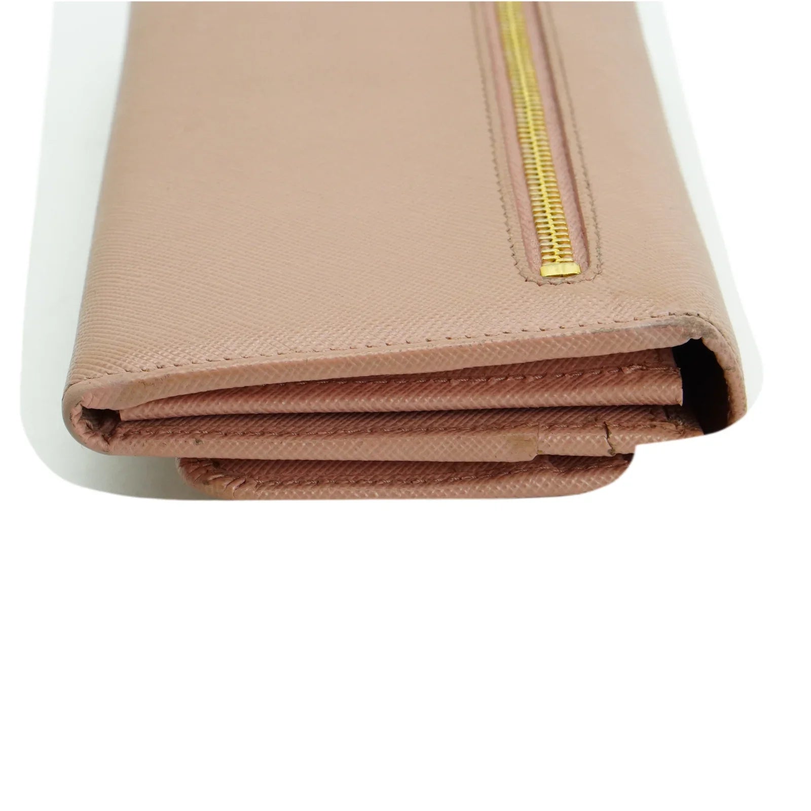 Prada Saffiano Peonia Fiocco Bow Continental Wallet Powder Pink