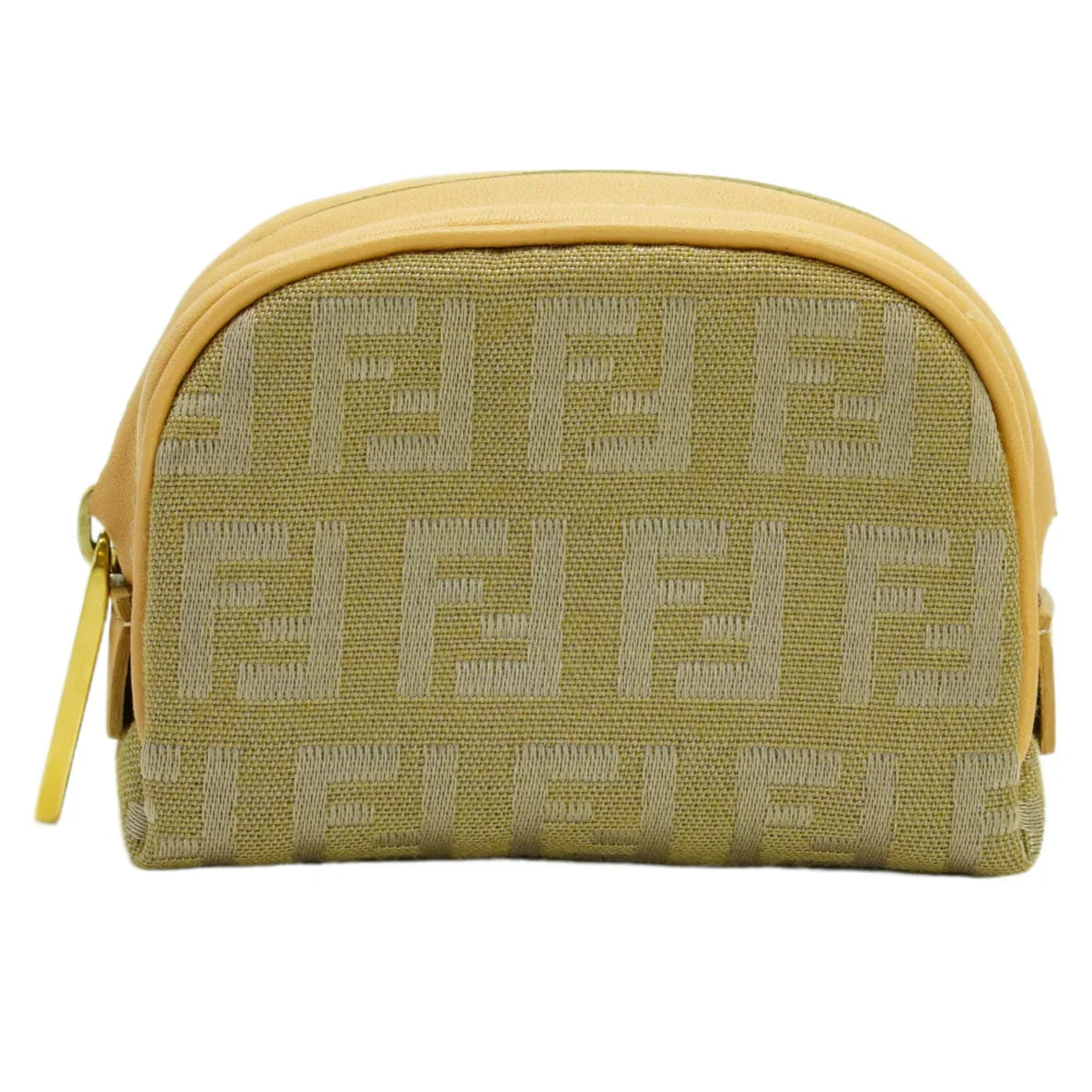 Fendi Zucca Zipped Coin Purse Beige