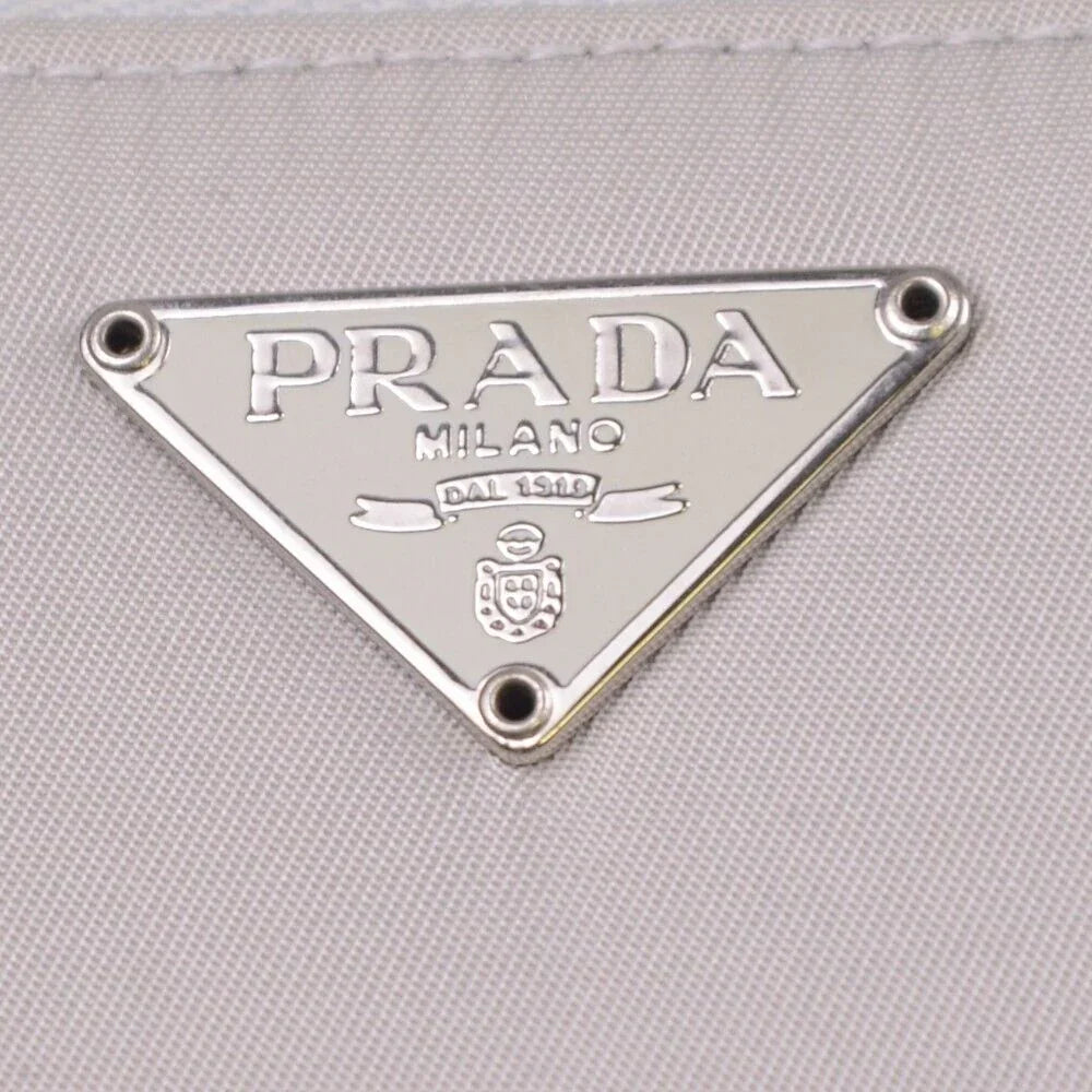 Prada Tessuto Nylon Zip Fold Wallet Grey
