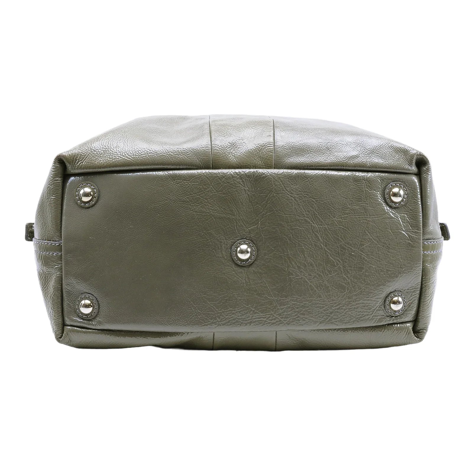Yves Saint Laurent Easy Patent Leather Boston Bag Olive