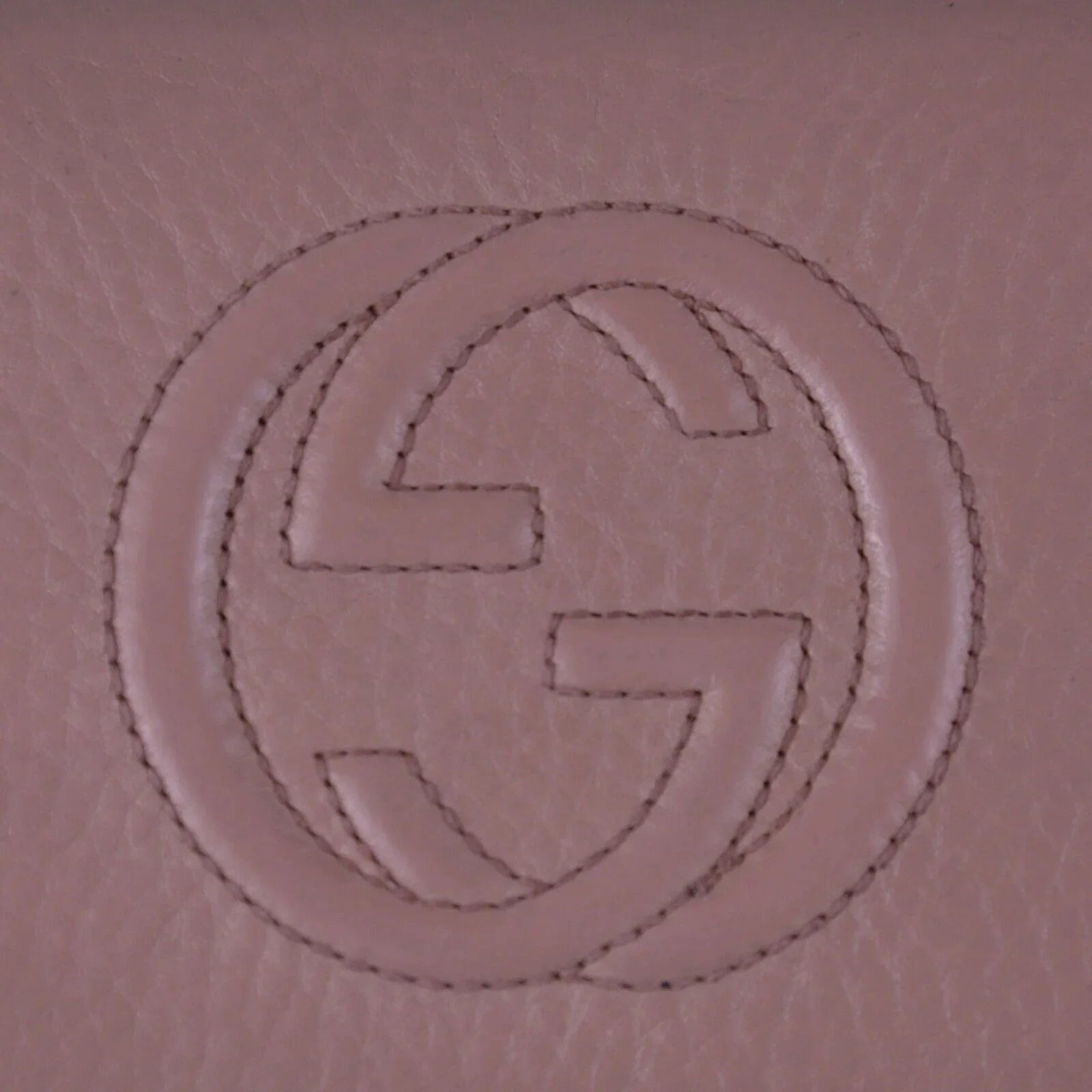 Gucci Soho Pebbled Calfskin Zip Around Long Wallet Pink
