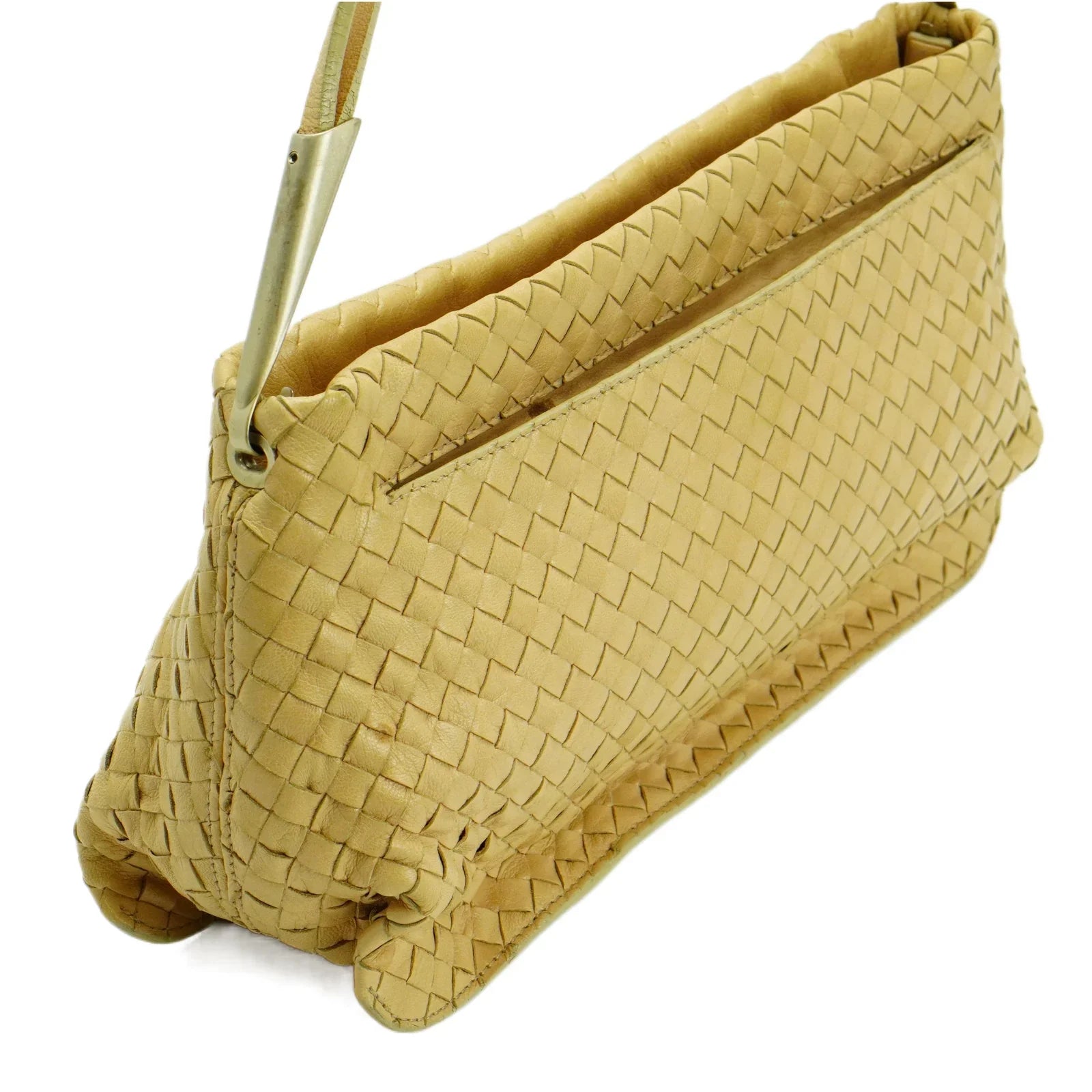 Bottega Veneta Intrecciato Leather Shoulder Bag Beige