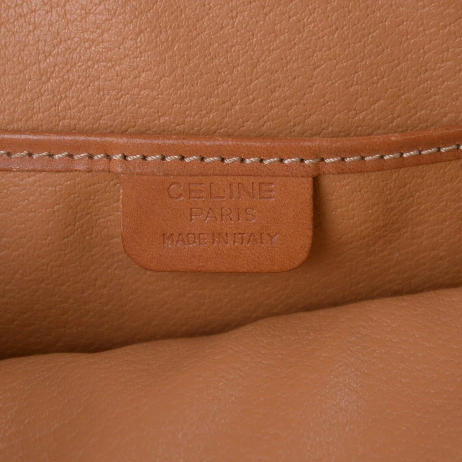 Celine Macadam Monogram Mini Leather Bag Brown