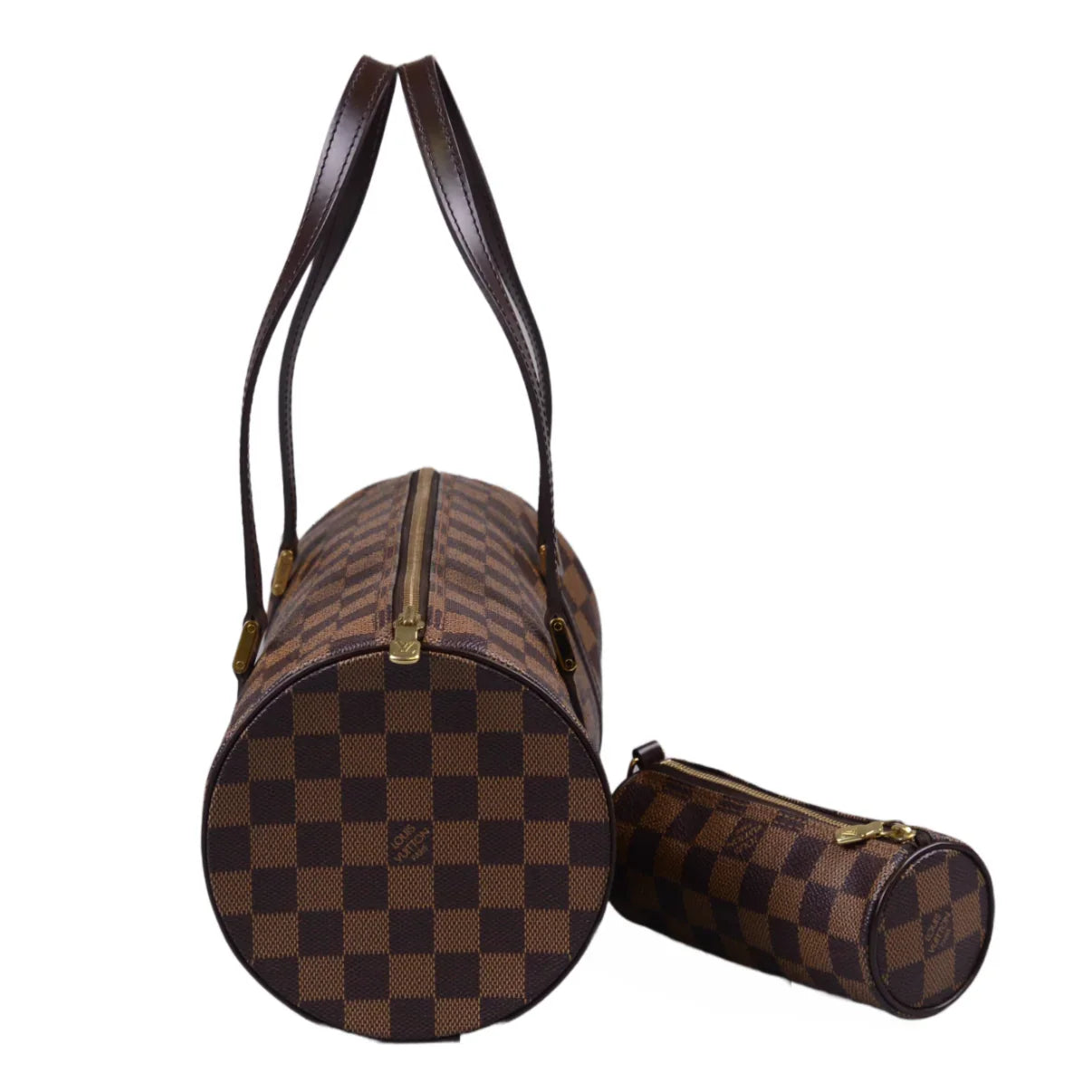 Louis Vuitton Damier Ebene Papillon 30 Monogram Bag With Pouch