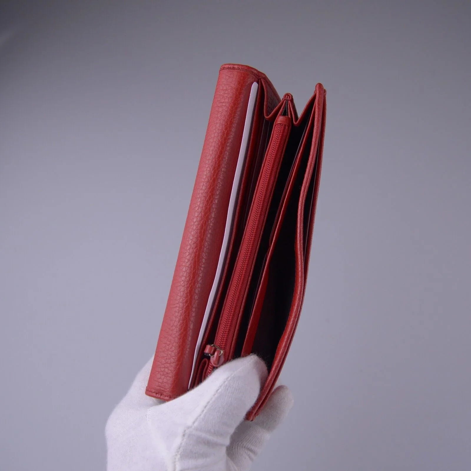 Gucci Soho Pebbled Calfskin Long Continental Wallet Red