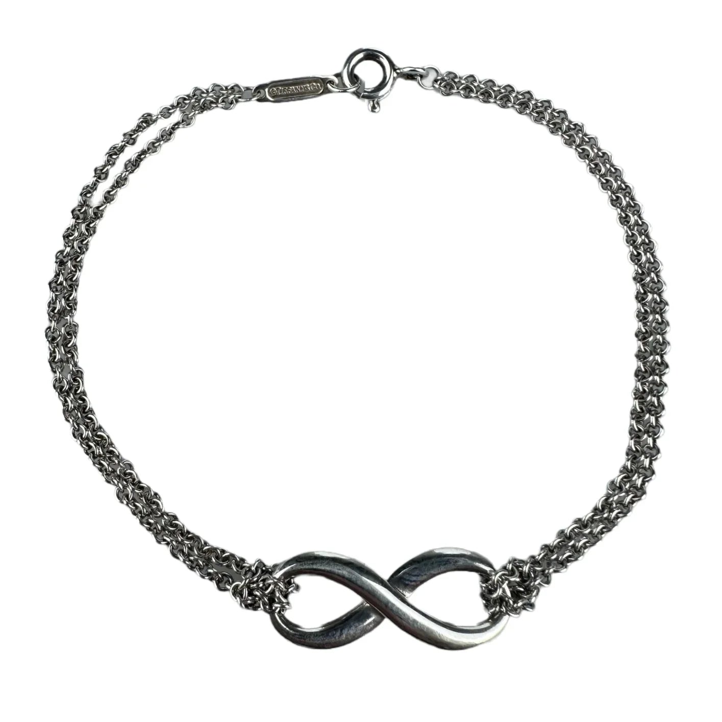 Tiffany & Co. Infinity Double Chain Link Bracelet Sterling Silver