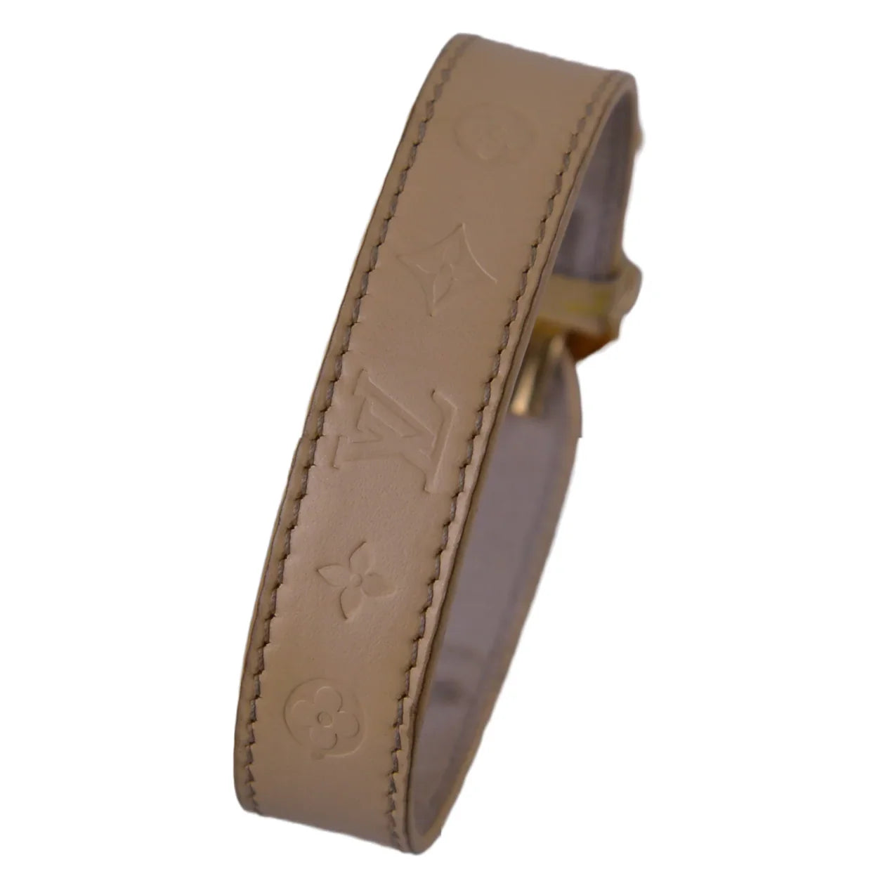 Louis Vuitton Good Luck Monogram Leather Bangle, Beige