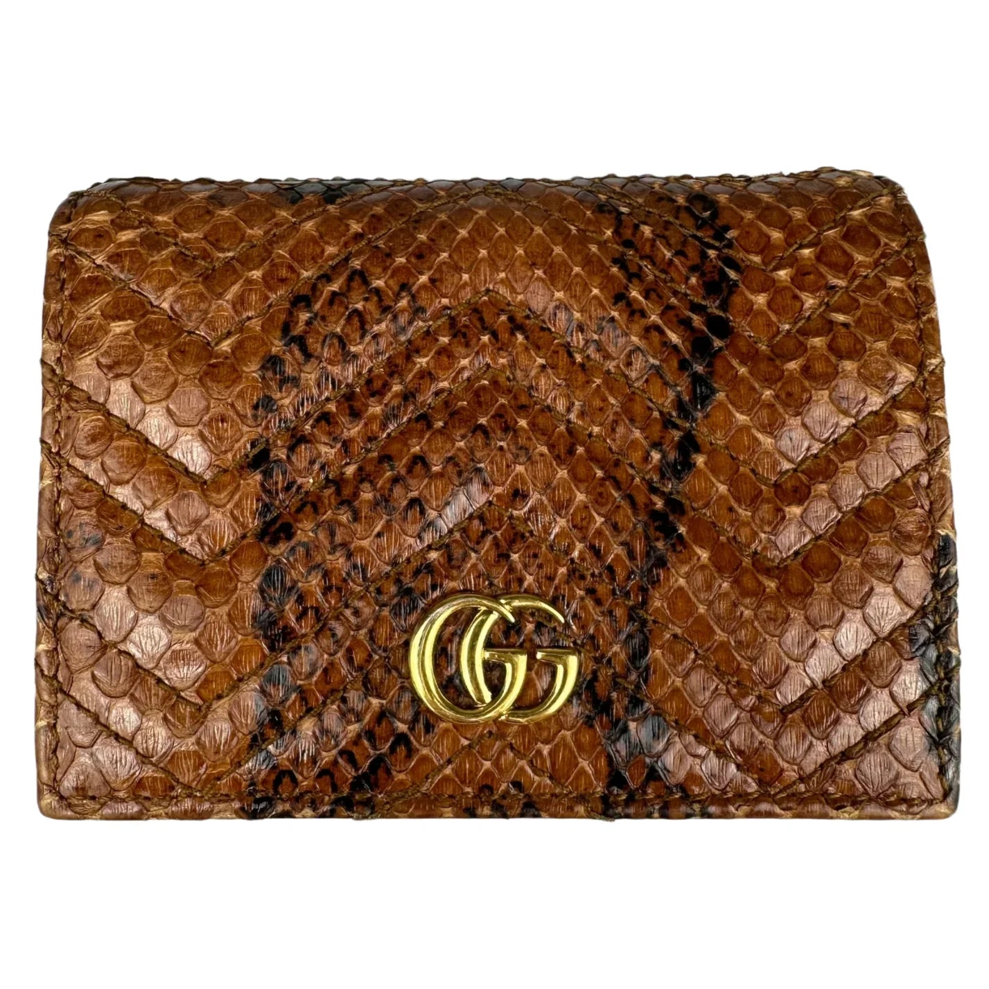 Gucci GG Marmont Python Skin Card Case Wallet