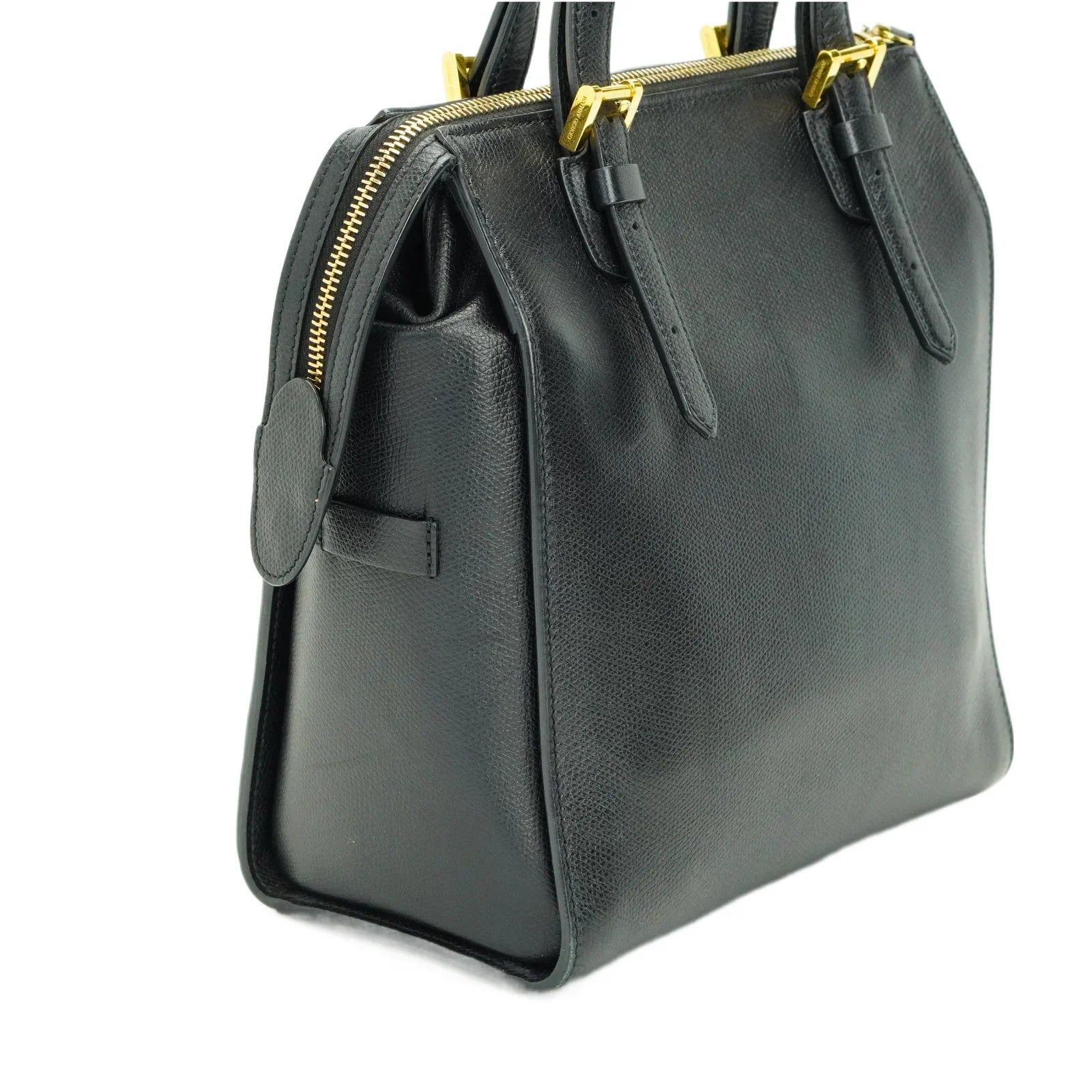 Giorgio Armani Square Leather Bag Black