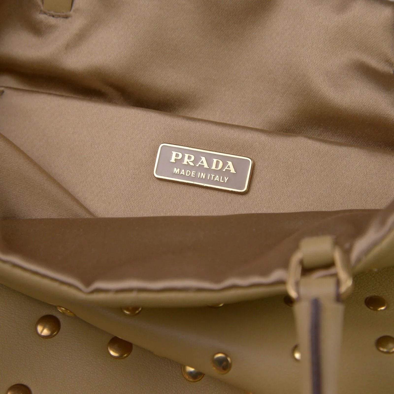 Prada Nappa Degrade Studded Mini Bag, Beige - Lost Designer