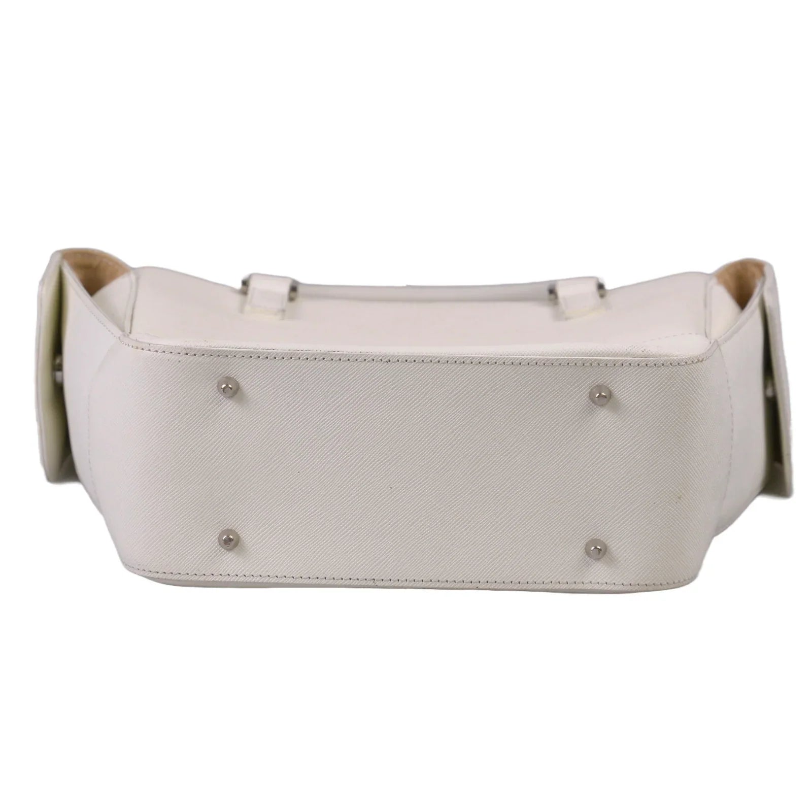 Burberry Handbag, White Coated Canvas