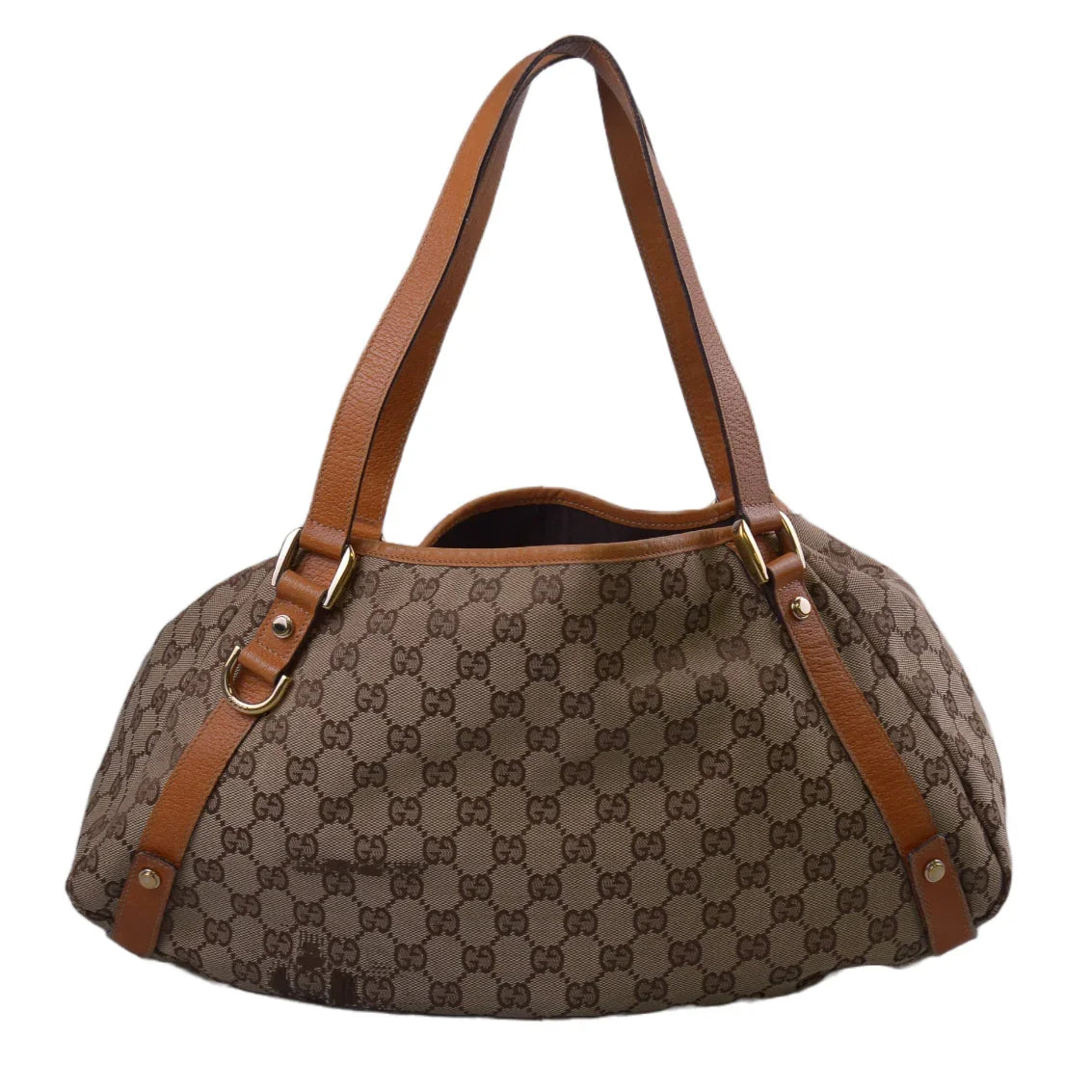 Gucci Abbey GG Monogram Canvas X Leather Tote Bag, Tan