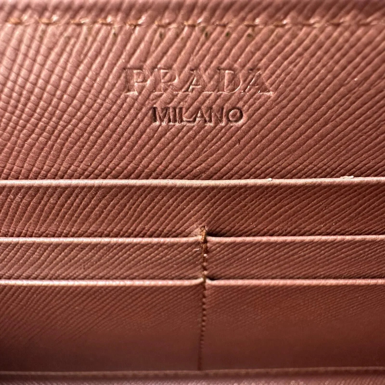 Prada Saffiano Zipped Wallet Portafoglio Lampo Rose Gold