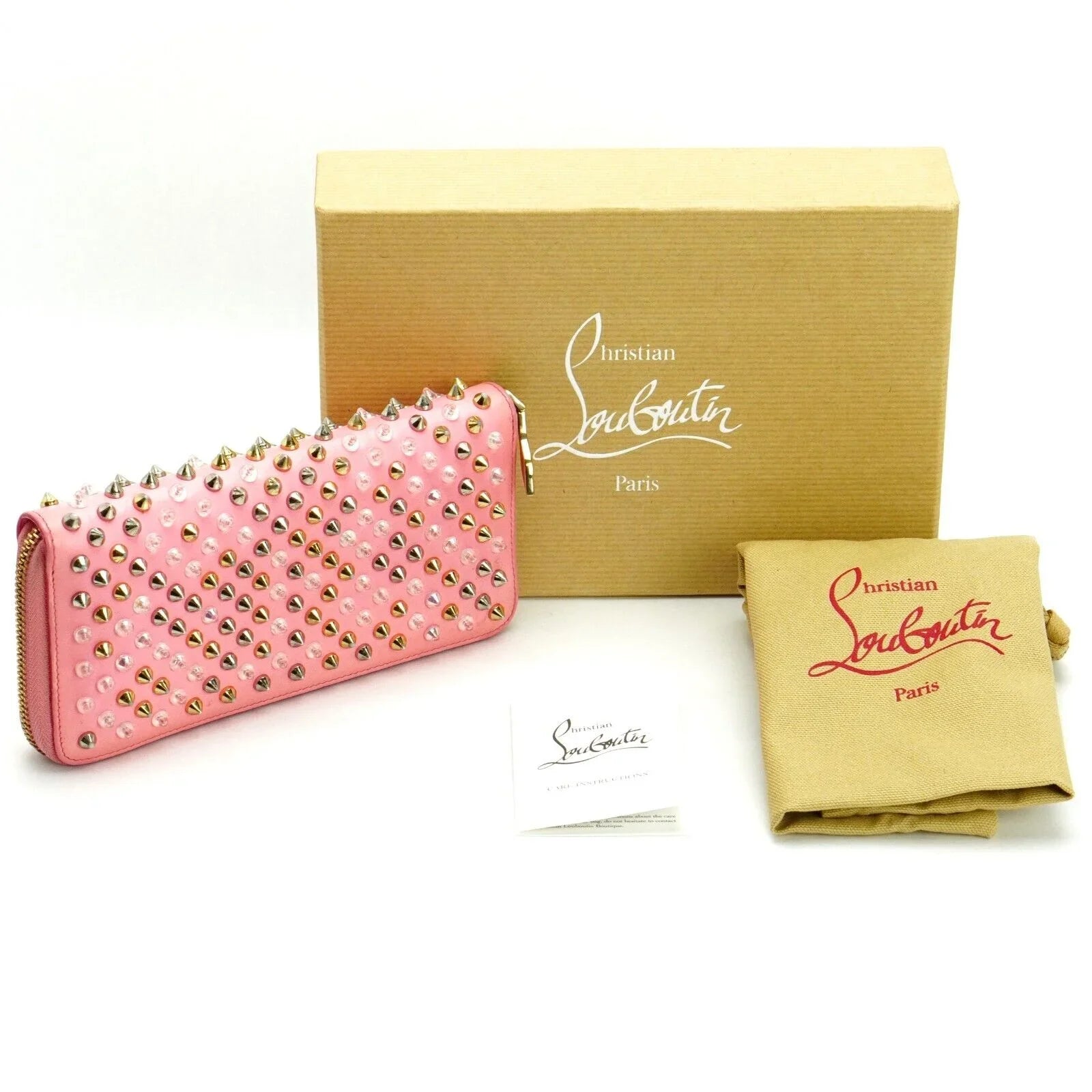 Christian Louboutin Panettone Spike Long Wallet Pink