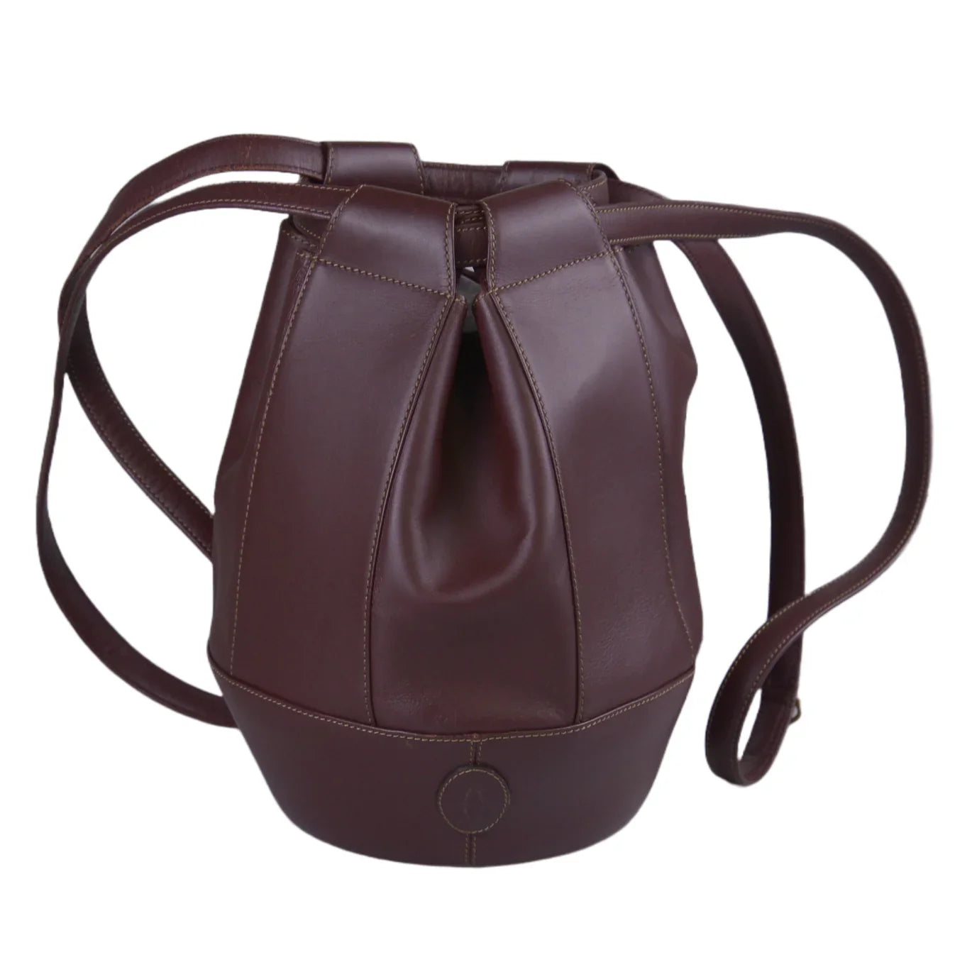 Cartier Must de Leather Bucket Bag Burgandy