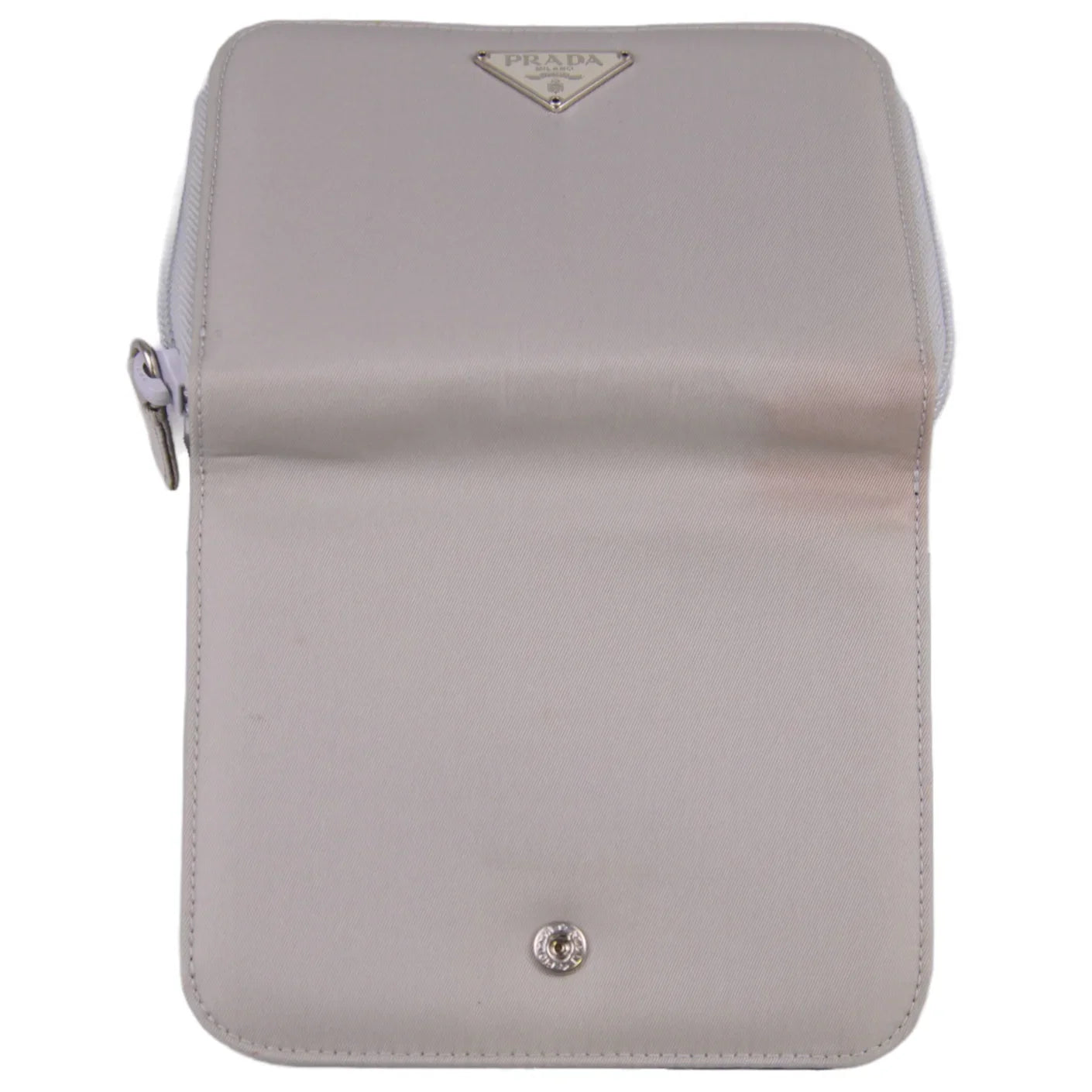 Prada Tessuto Nylon Zip Fold Wallet Grey
