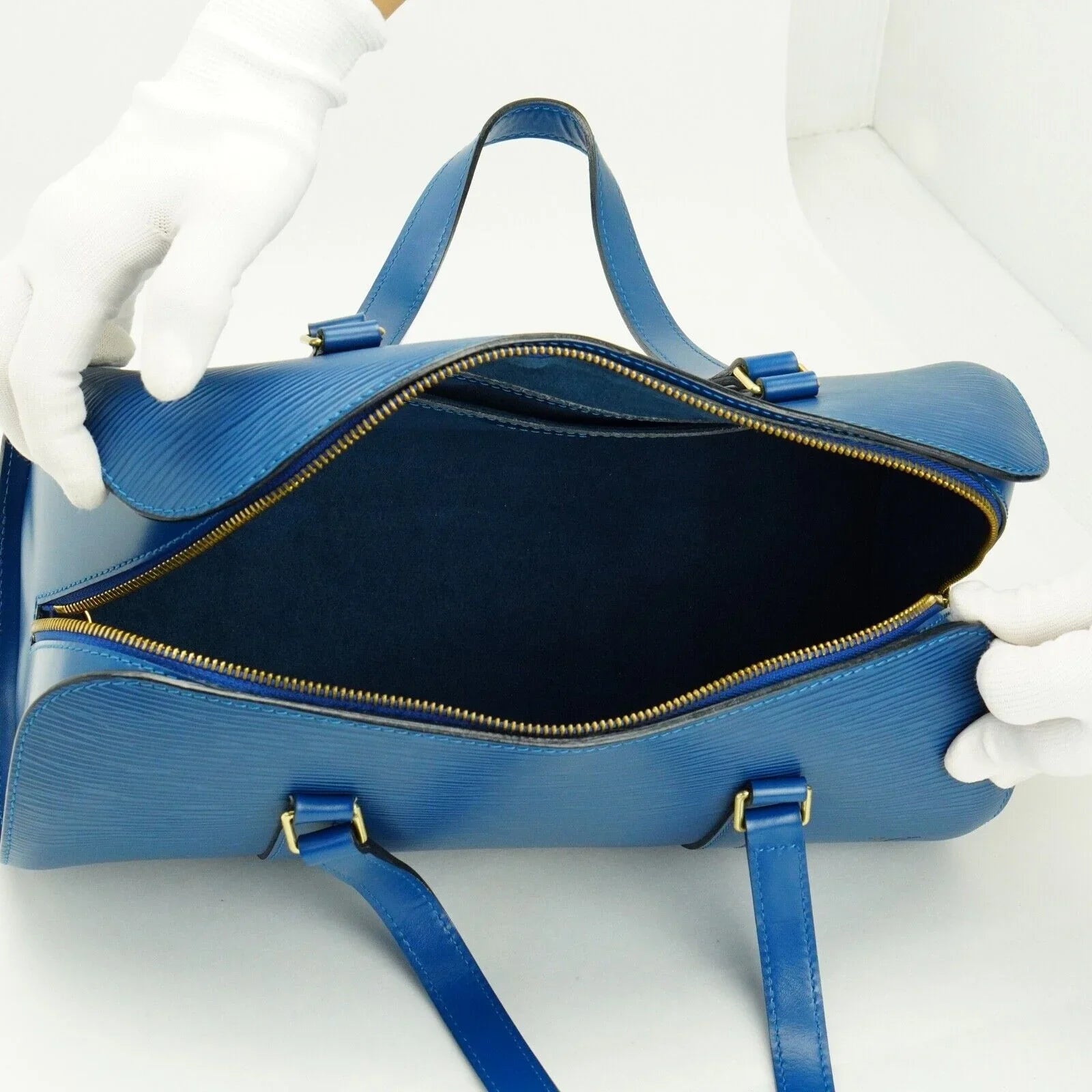 Louis Vuitton Epi Papillon Blue Bag With Pouch