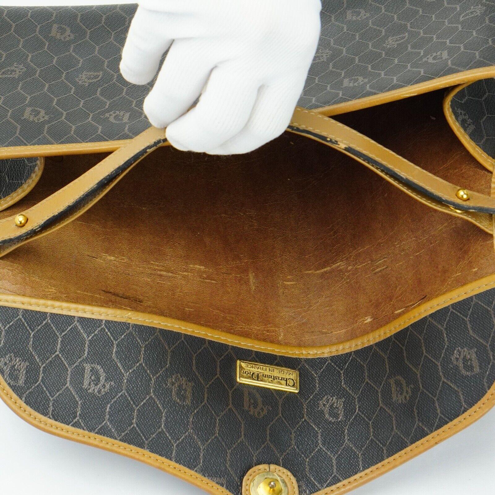 Christian Dior Crossbody x Clutch Bag Honeycomb