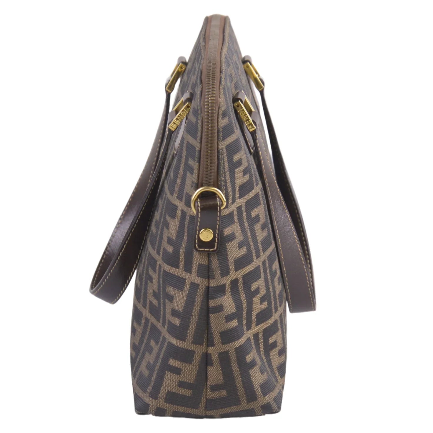 Fendi FF Zucca Monogram Handbag Tobacco