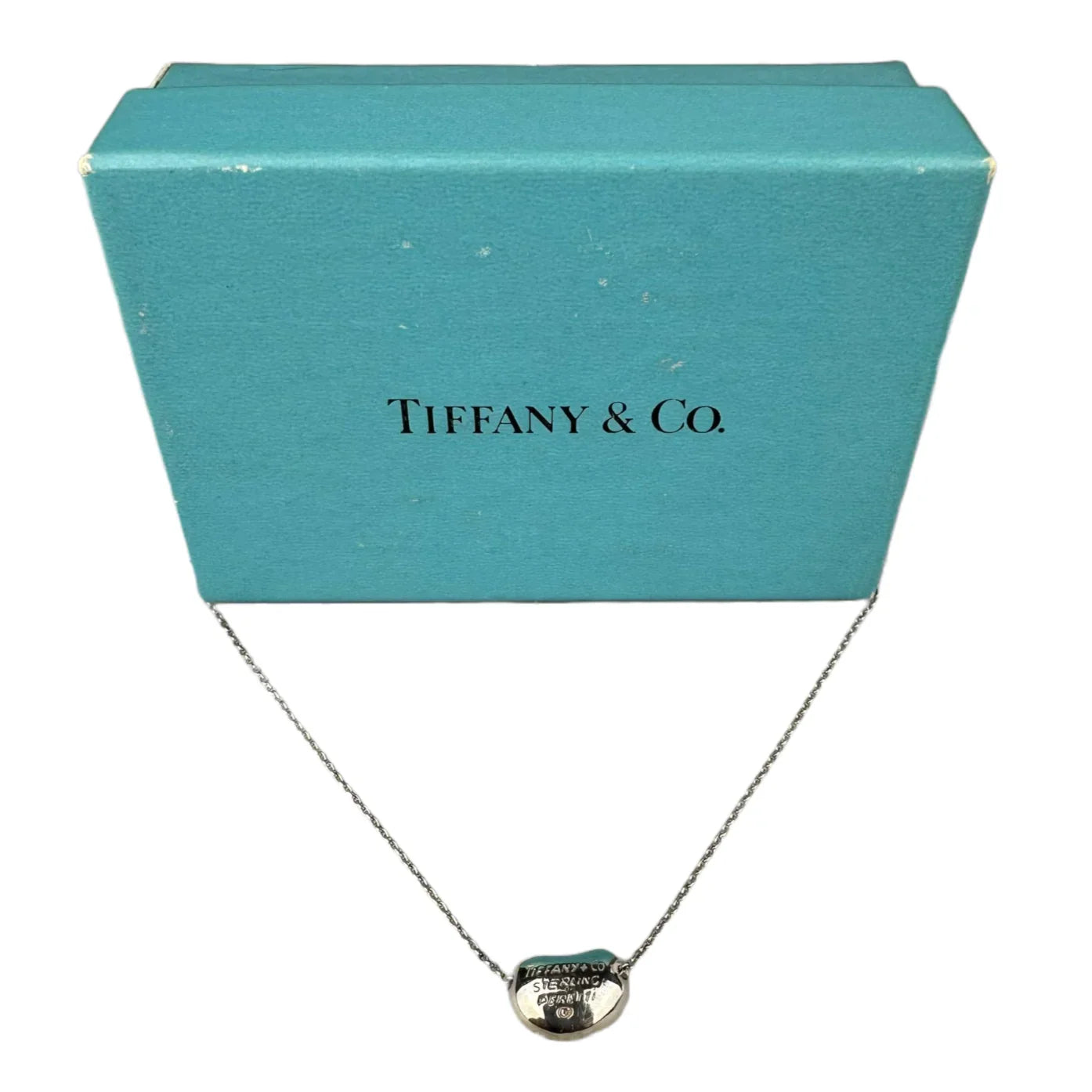 Tiffany & Co Mini Bean Pendant Necklace Sterling Silver