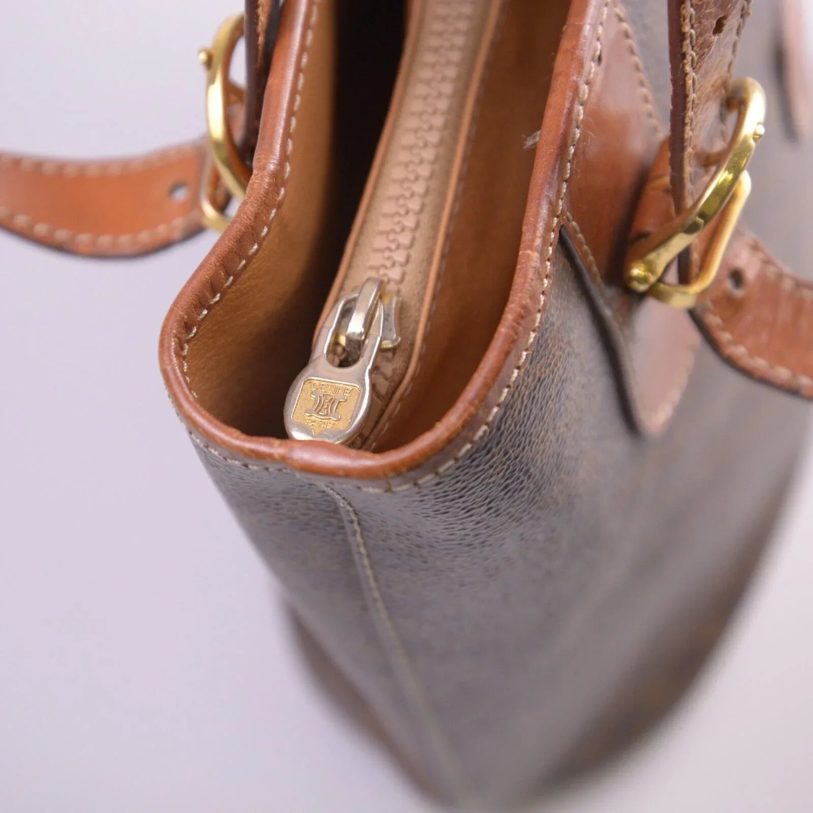 Celine Macadam Monogram Tote Bag Brown