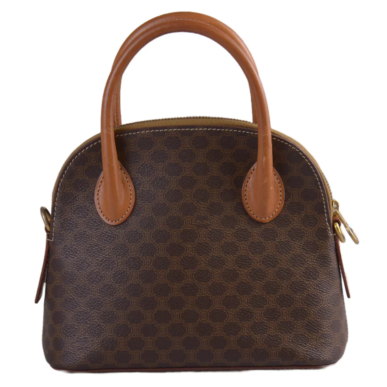 Celine Macadam Monogram Mini Leather Bag Brown