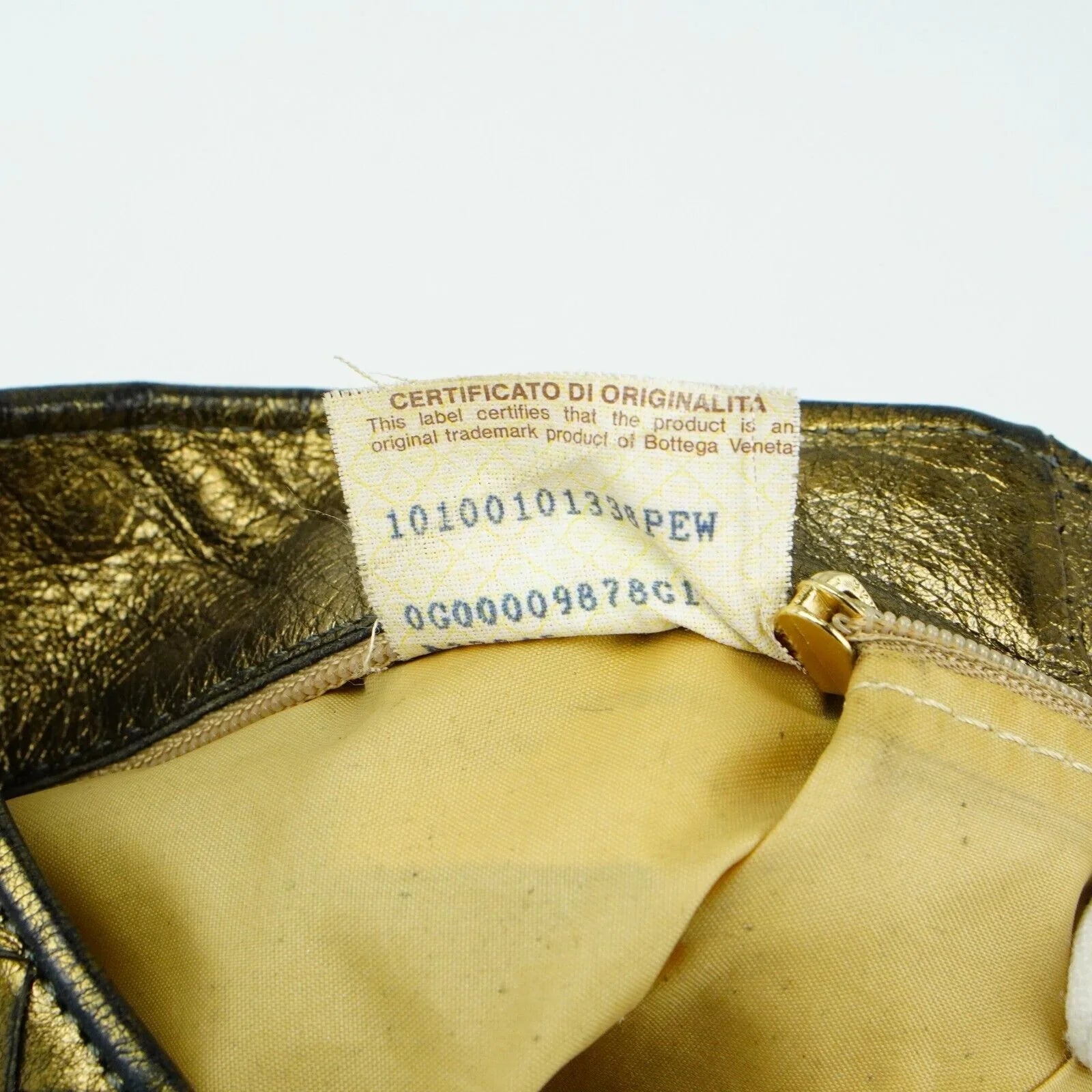 Bottega Veneta Intrecciato Leather Shoulder Bag Gold