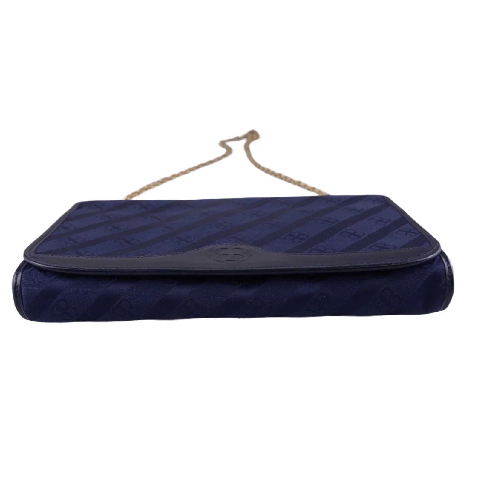 Balenciaga BB Monogram Chain Cloth Crossbody Bag Blue