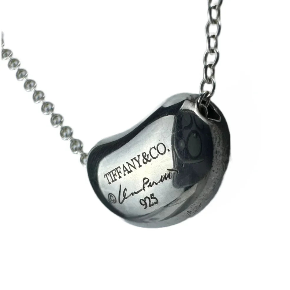Tiffany & Co Mini Bean Pendant Necklace Sterling Silver
