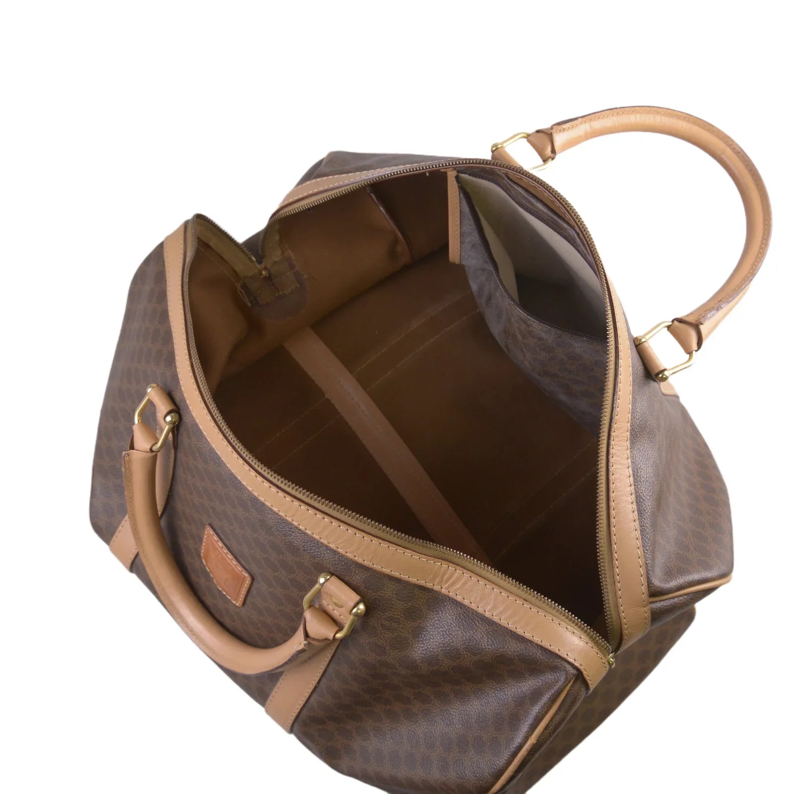 Celine Macadam Travel Boston Bag Brown