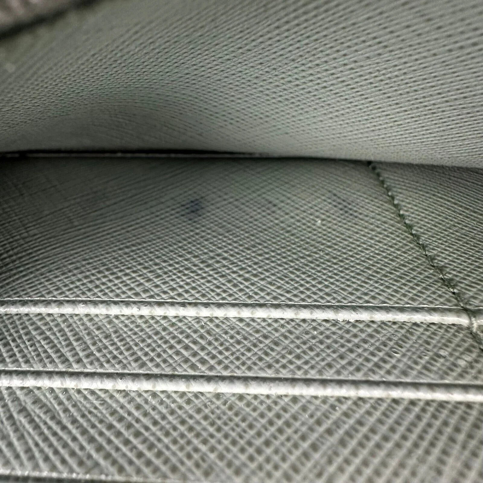 Prada Saffiano Metal Acquamarina Long Folio Leather Wallet