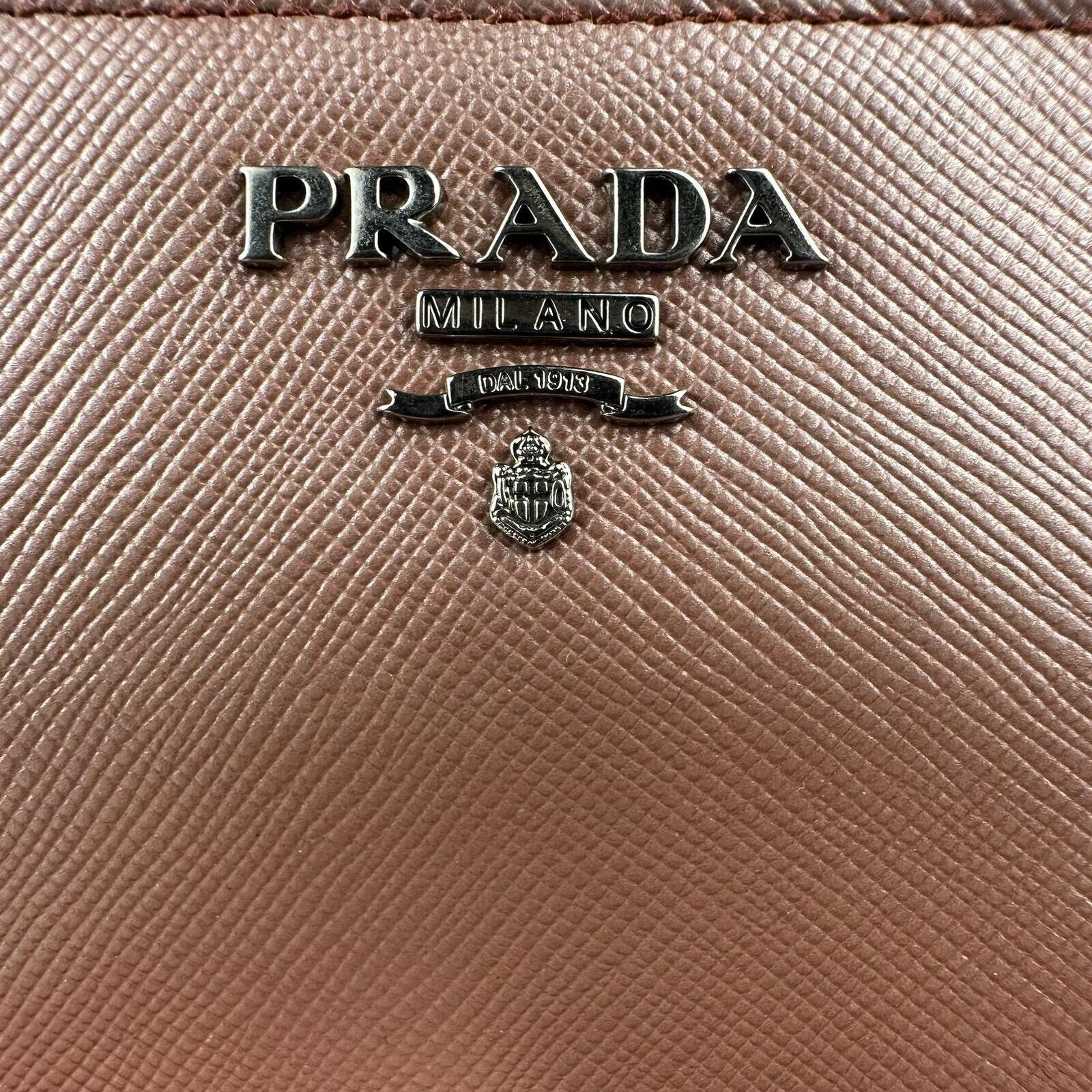 Prada Saffiano Zipped Wallet Portafoglio Lampo Rose Gold
