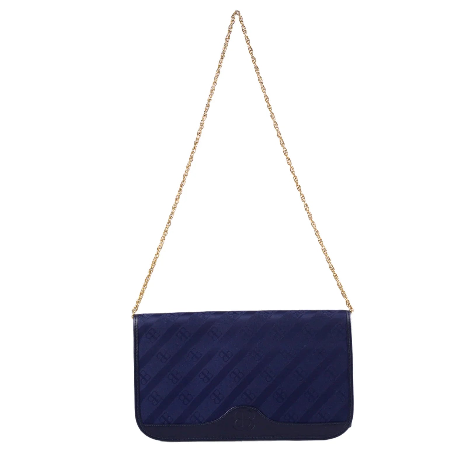 Balenciaga BB Monogram Chain Cloth Crossbody Bag Blue