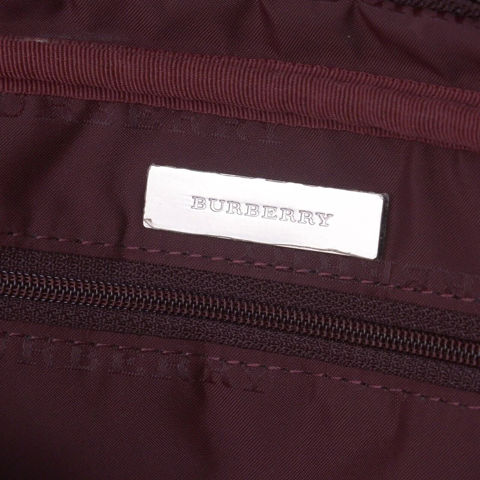 Burberry Checked Cotton X Canvas Boston Bag