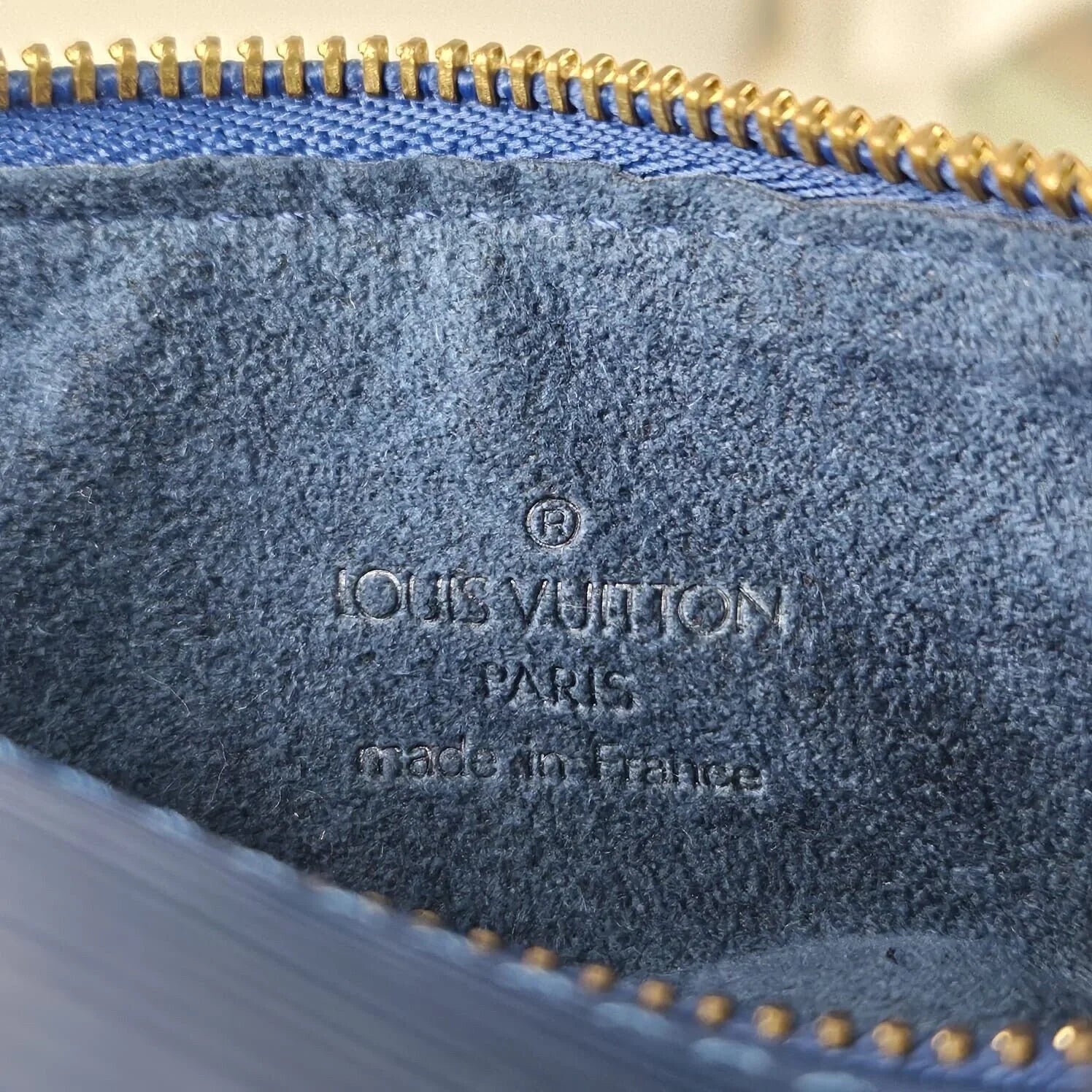 Louis Vuitton Epi Papillon Blue Bag With Pouch