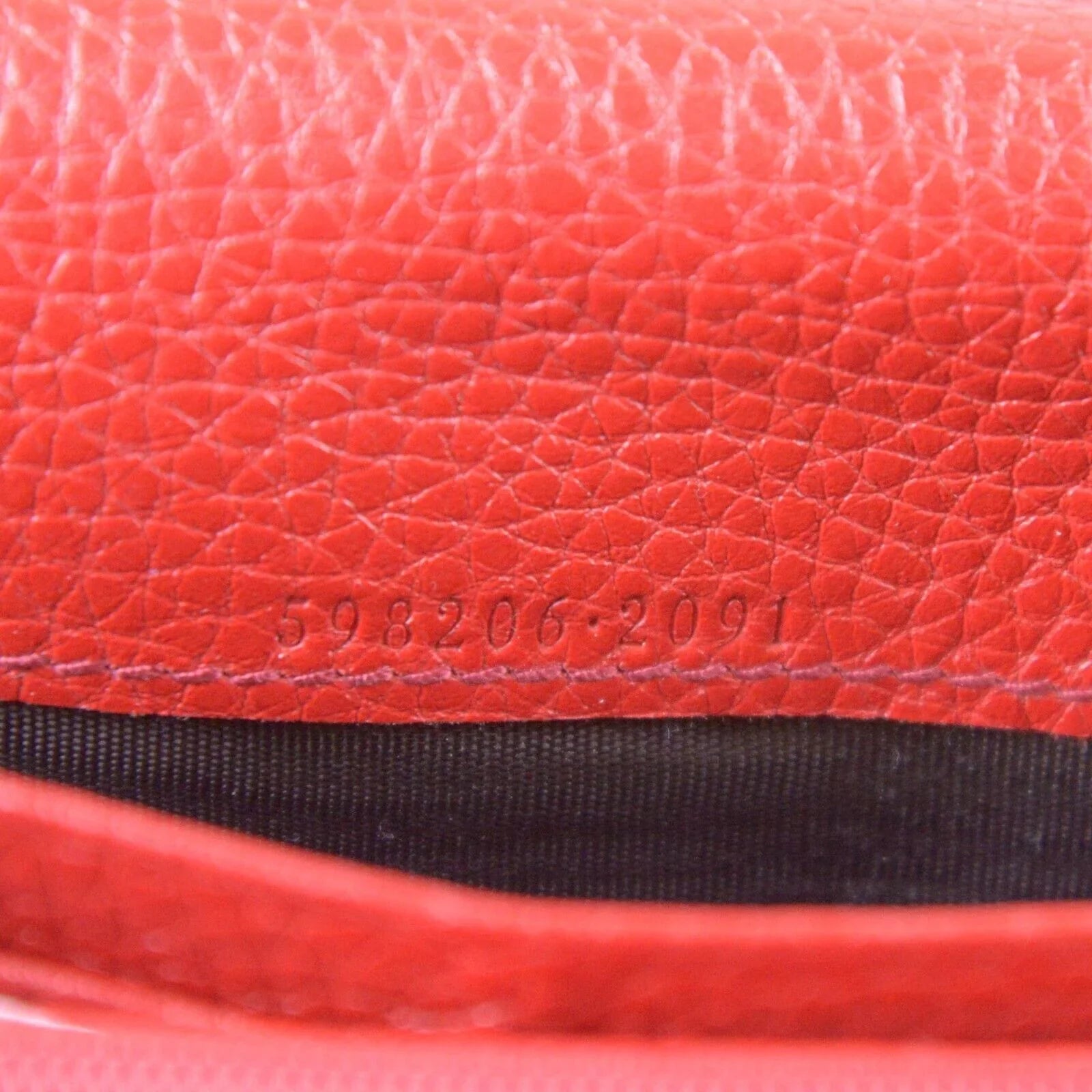 Gucci Soho Pebbled Calfskin Long Continental Wallet Red