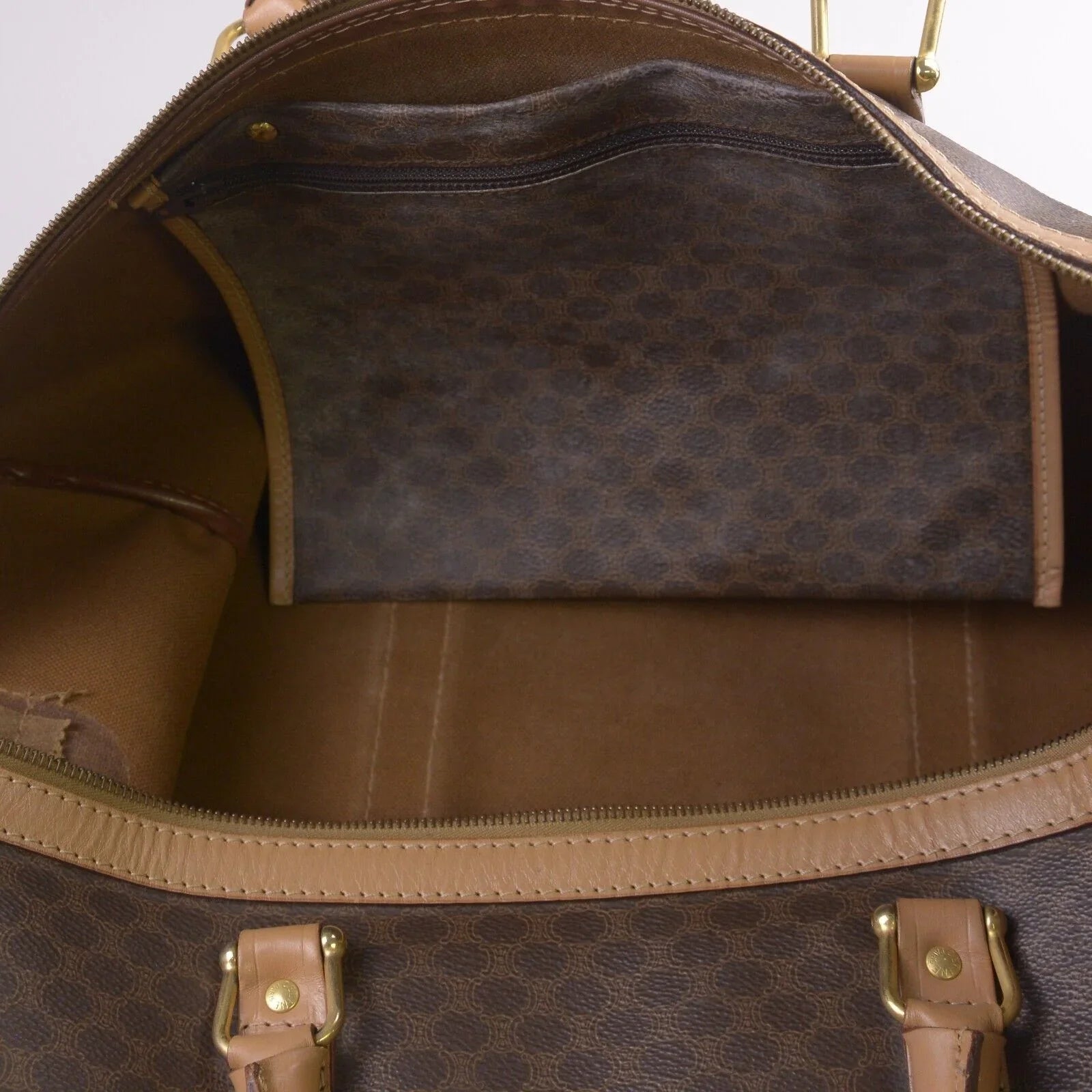 Celine Macadam Travel Boston Bag Brown